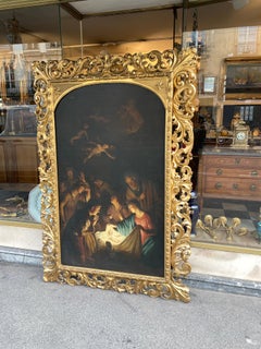 Grande peinture représentant « L'ornementation des bergers », Italie  19th