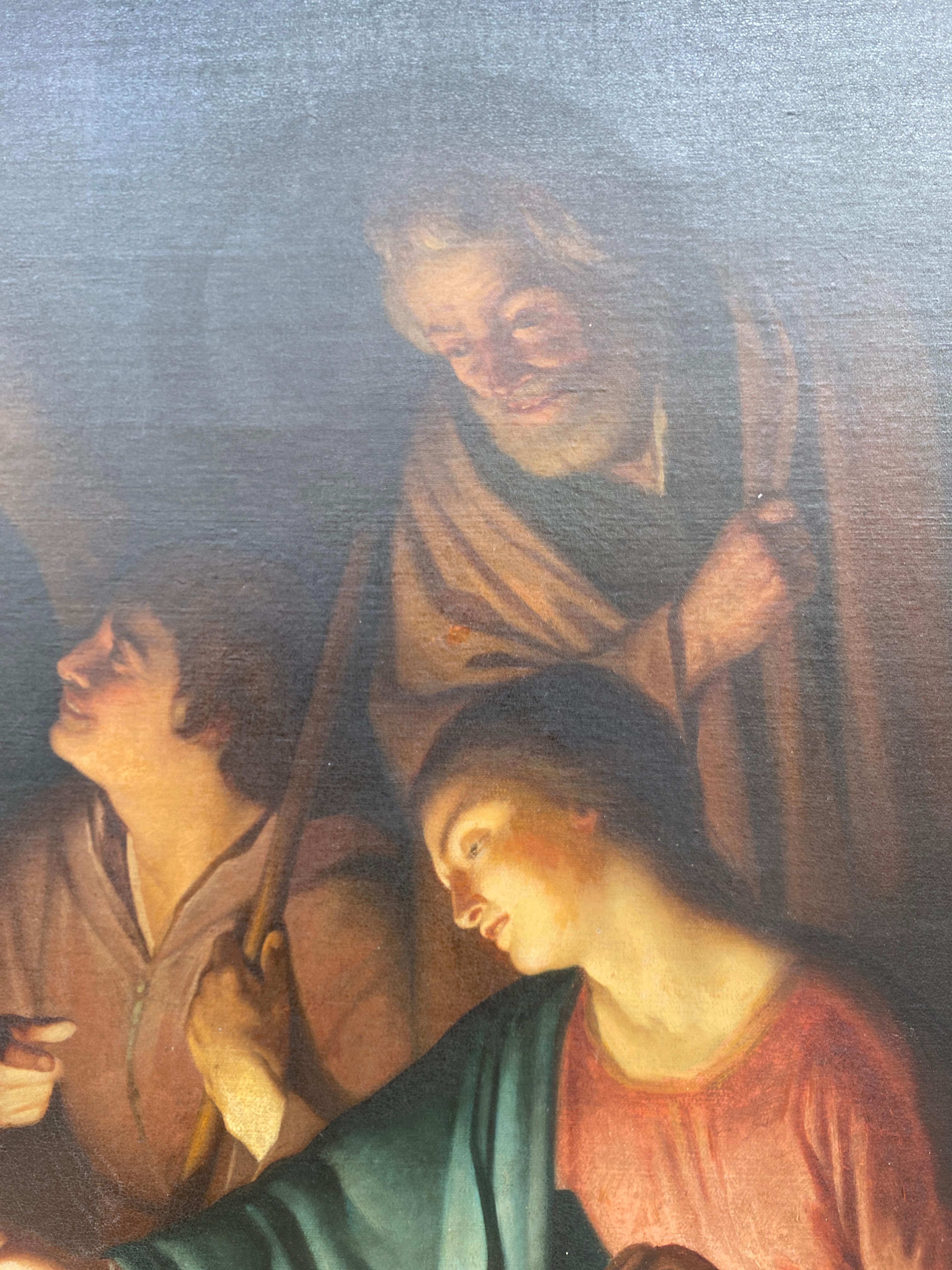 XIXe siècle Grande peinture représentant « L'ornementation des bergers », Italie  19th en vente