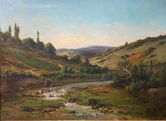 Tableau Vue des environs de Saillans par Léon Bernard EYMIEU signé et daté 1881