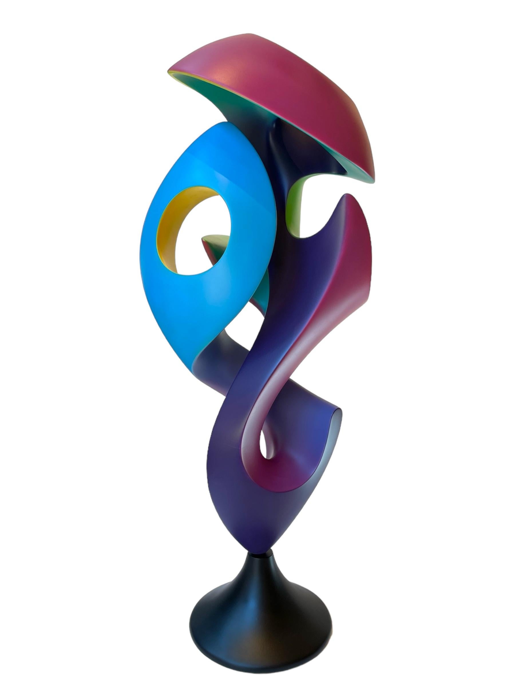 Grande talismano, scultura astratta, forma geometrica intrecciata dai colori vivaci in vendita 3