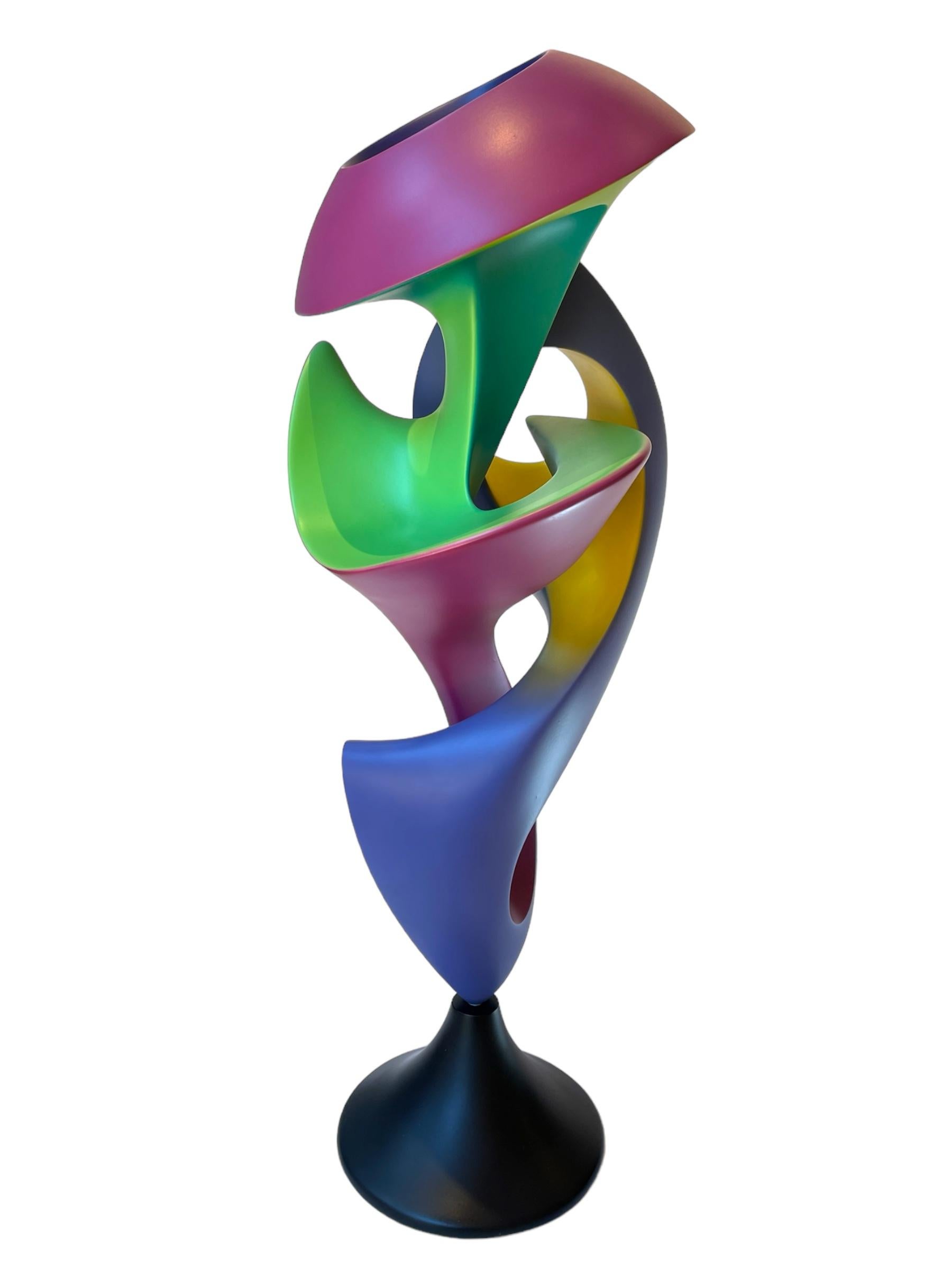 Fine XX secolo Grande talismano, scultura astratta, forma geometrica intrecciata dai colori vivaci in vendita