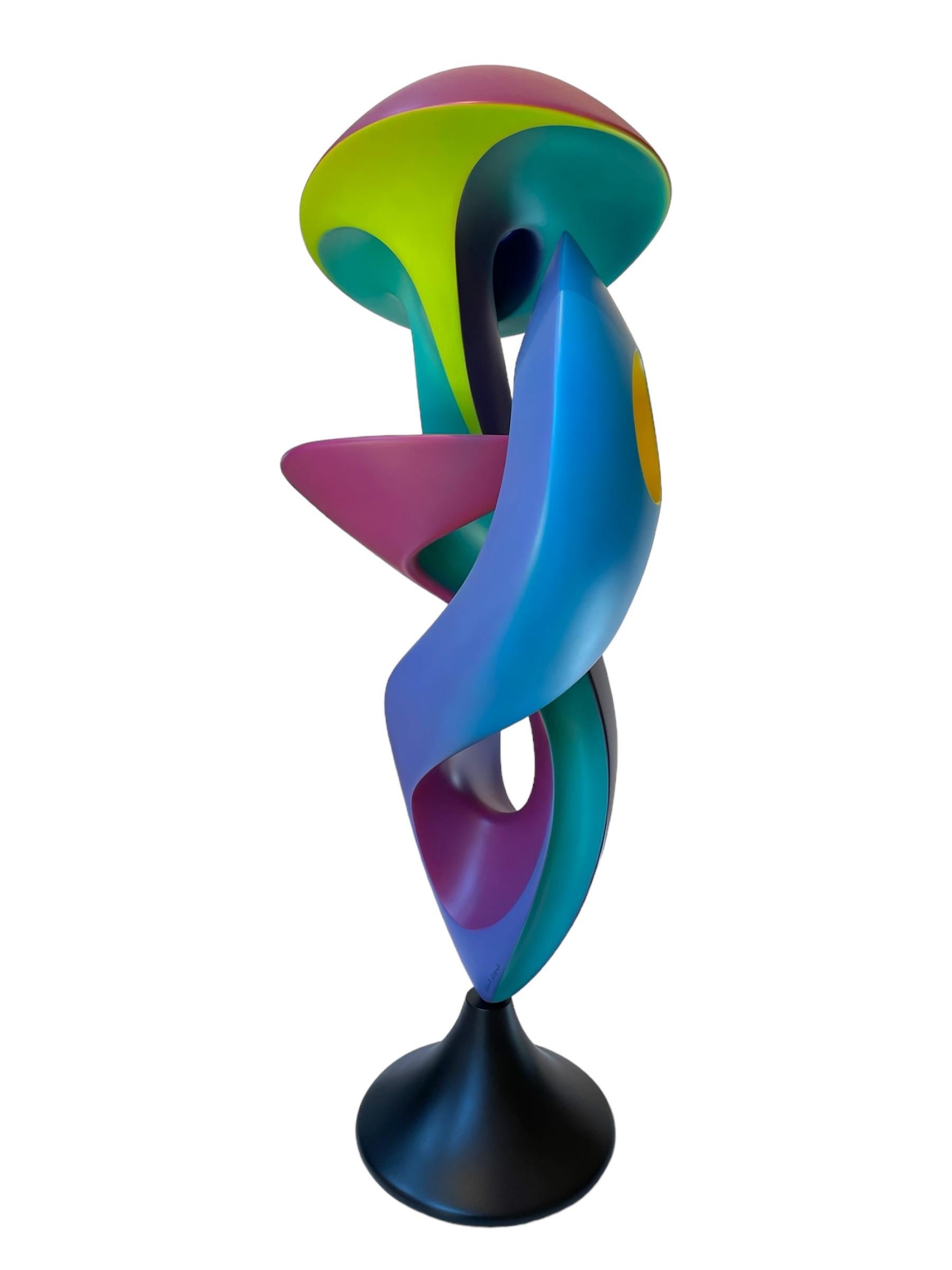 Grande talismano, scultura astratta, forma geometrica intrecciata dai colori vivaci in vendita 1