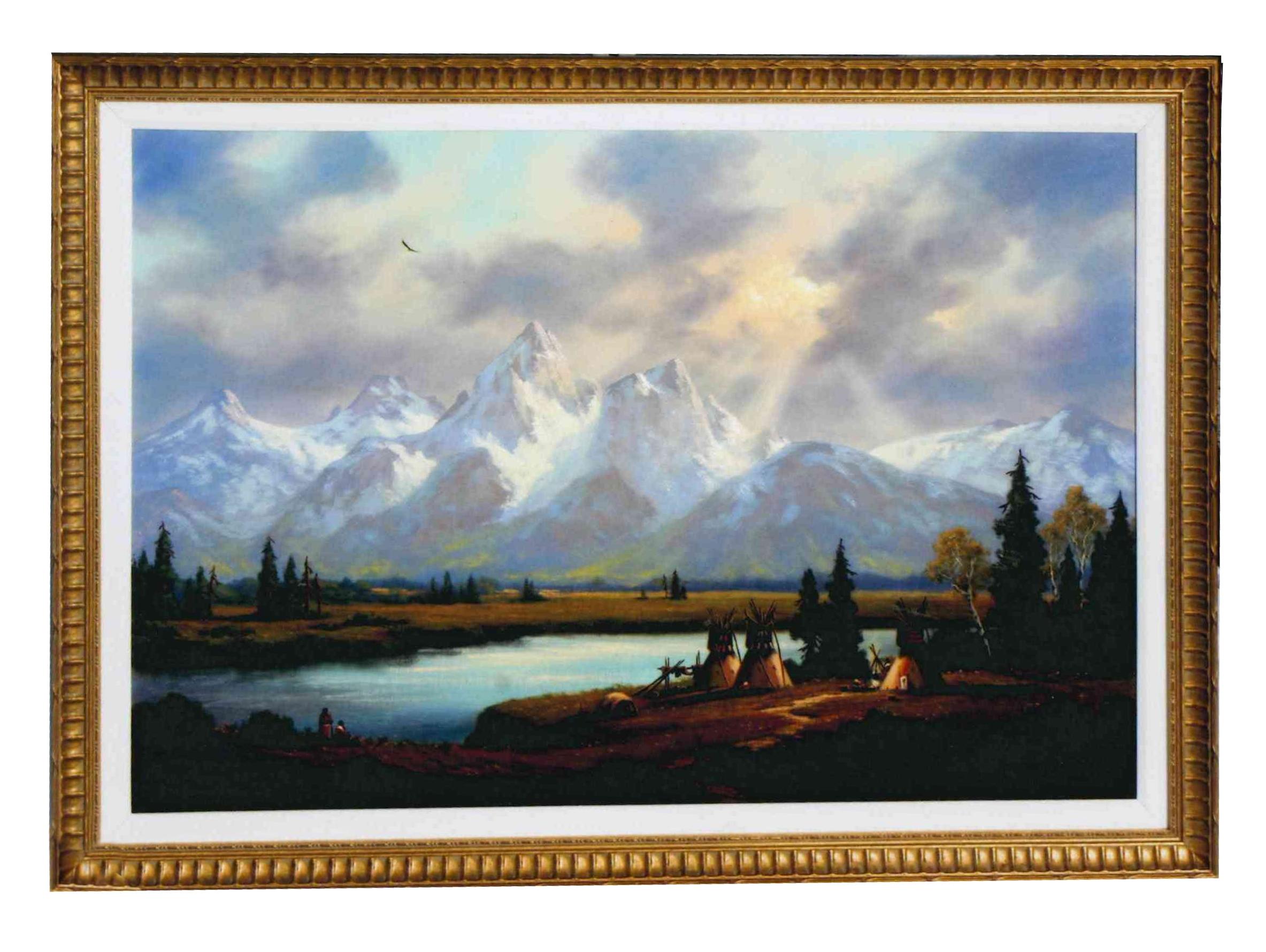 Américain Peinture originale du « Grand Teton » de Heinie Hartwig en vente