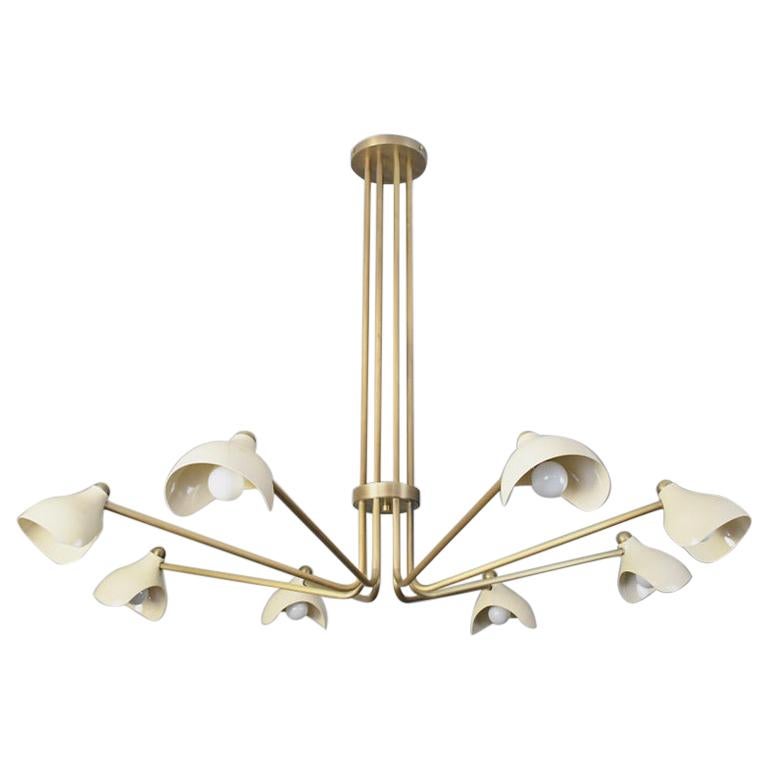 Grand Torno Large-Scale Chandelier in Cream Enamel & Brass by Blueprint Lighting