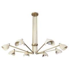 Grand Torno Large-Scale Chandelier in Cream Enamel & Brass by Blueprint Lighting
