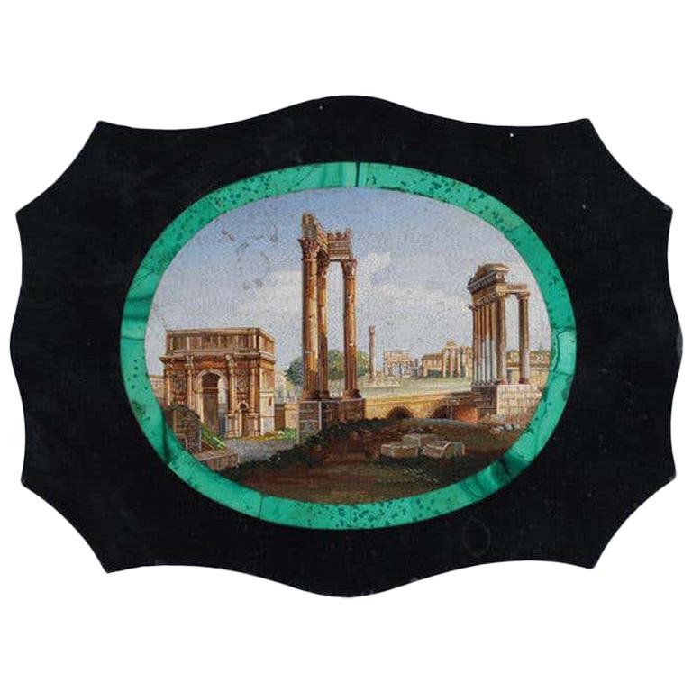 Grand Tour 19th Century Italian Micromosaic Large Plaque
