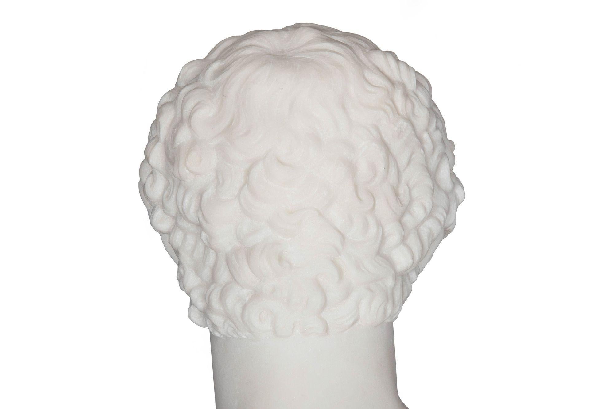 Busto in marmo Grand Tour del XIX secolo di Antinoo come Ermes di Pugi in vendita 5