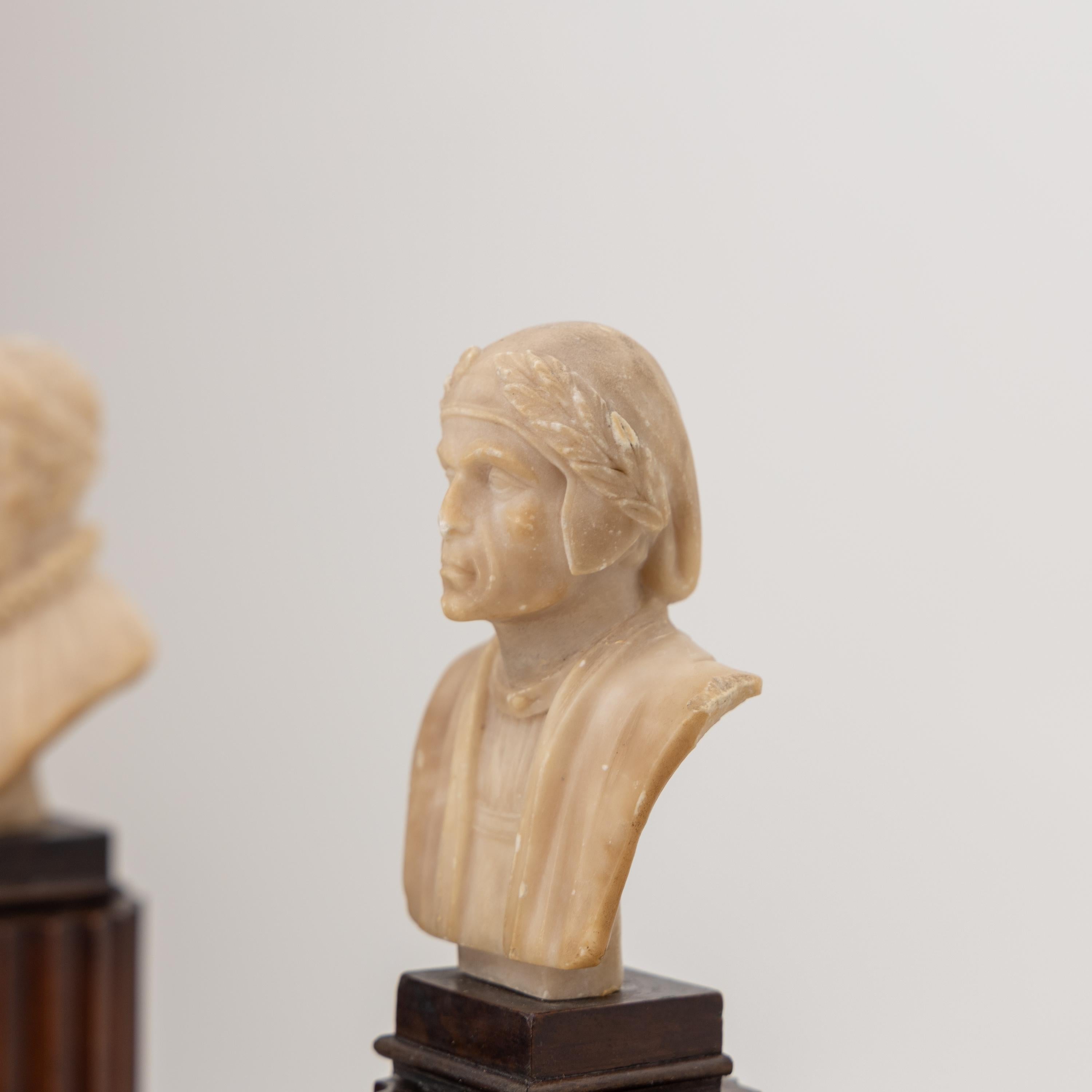 Grand Tour Alabaster Busts of Italian Poets, 1st Half 19th Century 4