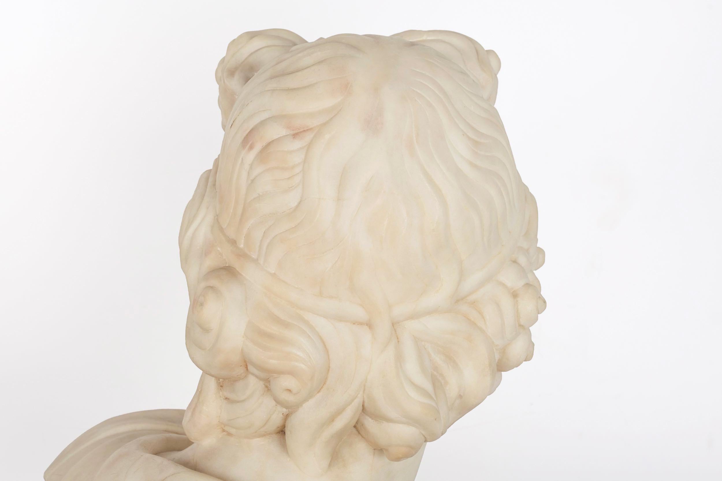 Grand Tour Alabaster Sculpture Bust of Apollo Belvedere, 19th Century 7