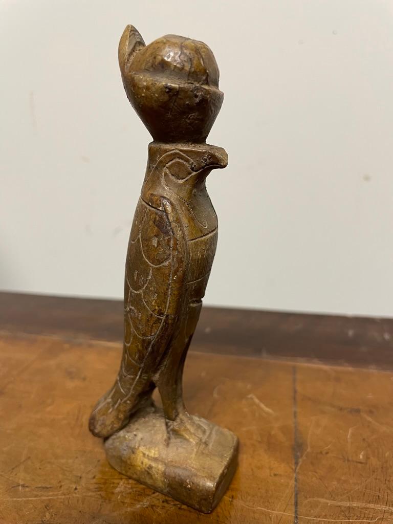 Grand Tour Ancient Egyptian Style Carved Soapstone Figure of Horus For Sale 5