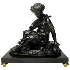 Grand Tour Antique Bronze Figure Cherub French Bacchus Attributed Egisto Rossi