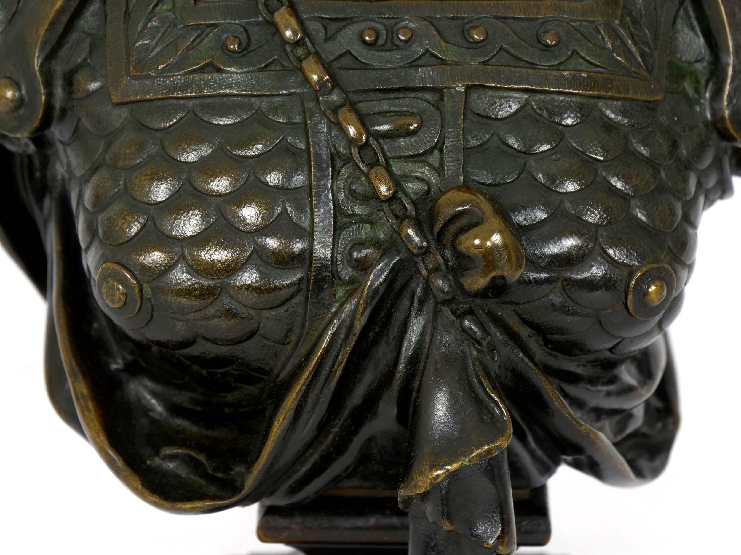 Grand Tour Antique Bronze Sculpture “Bust of Achilles”, 19th Century 4