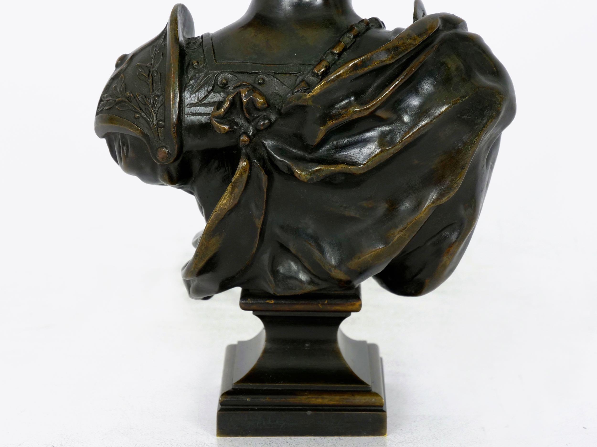 Grand Tour Antique Bronze Sculpture “Bust of Achilles”, 19th Century 10