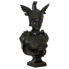 Grand Tour Antique Bronze Sculpture “Bust of Achilles”, 19th Century