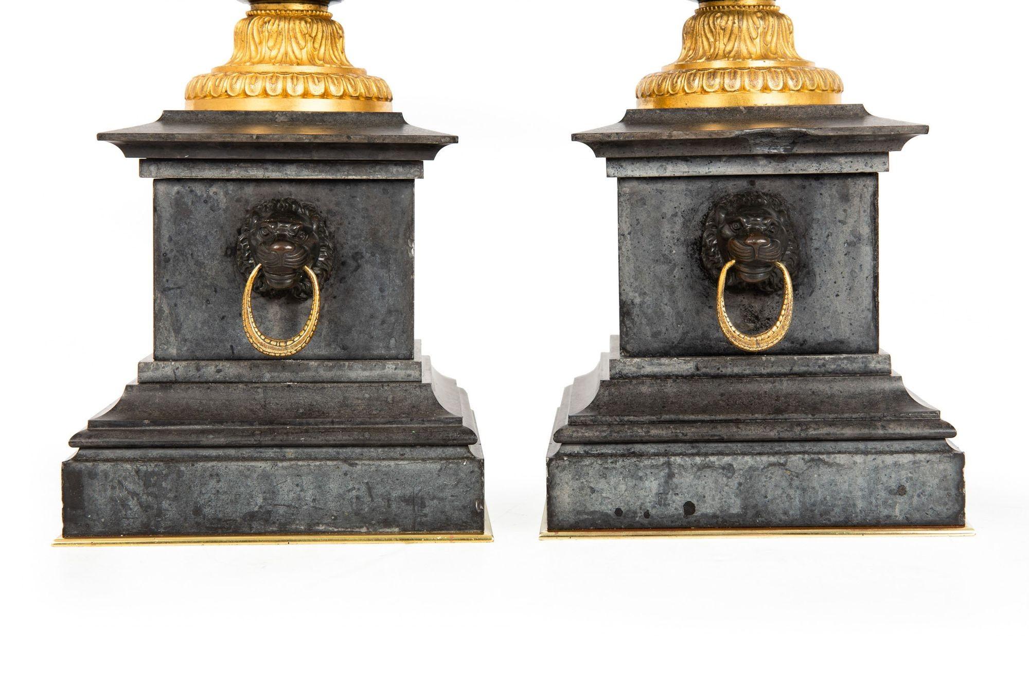 Grand Tour Antique Patinated Bronze “Townley” Vases Urns circa 1870, a Pair 11