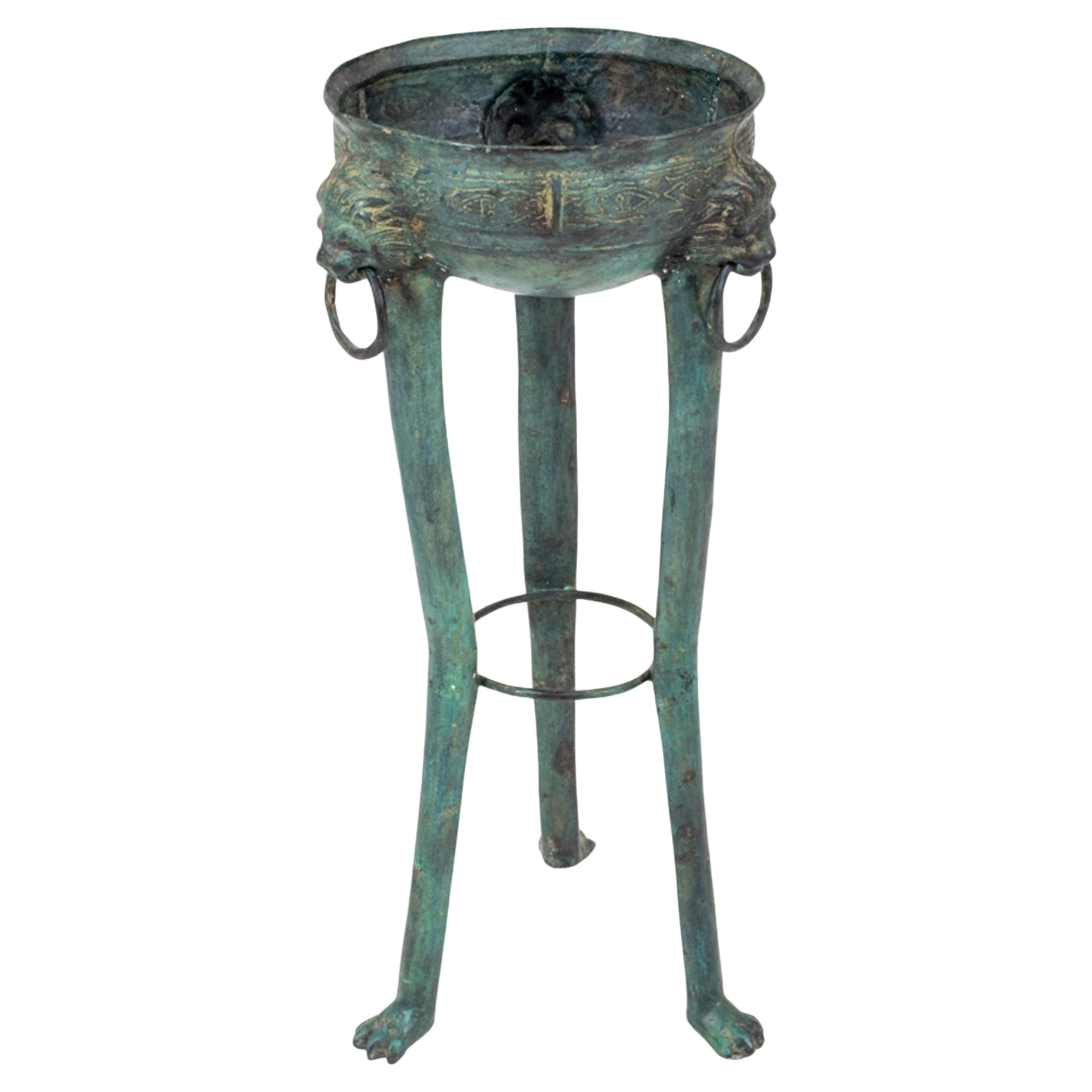 Grand Tour Archeological Style Verdigris Bronze Jardiniere