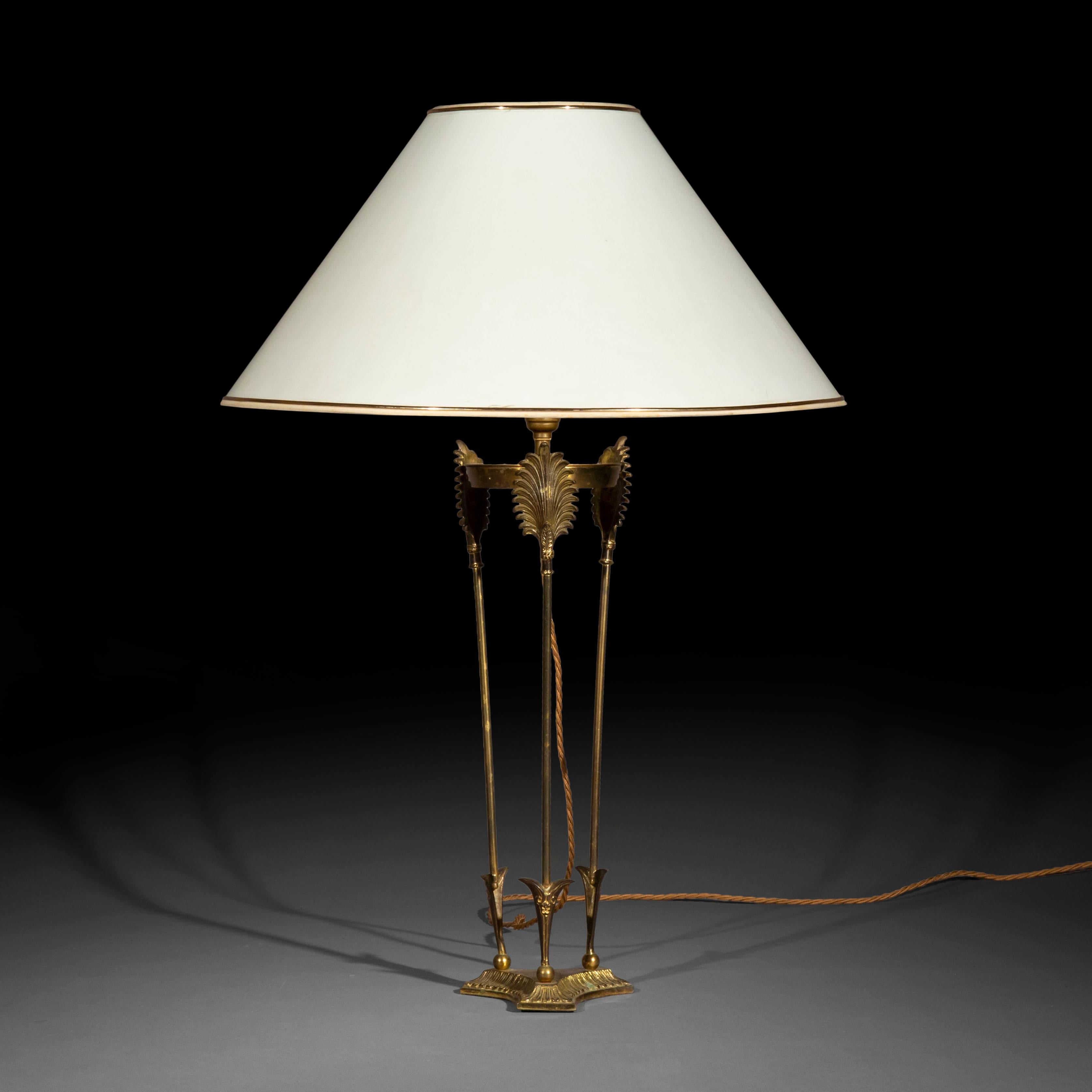 English Regency Style Bronze Athenienne Table Lamp For Sale