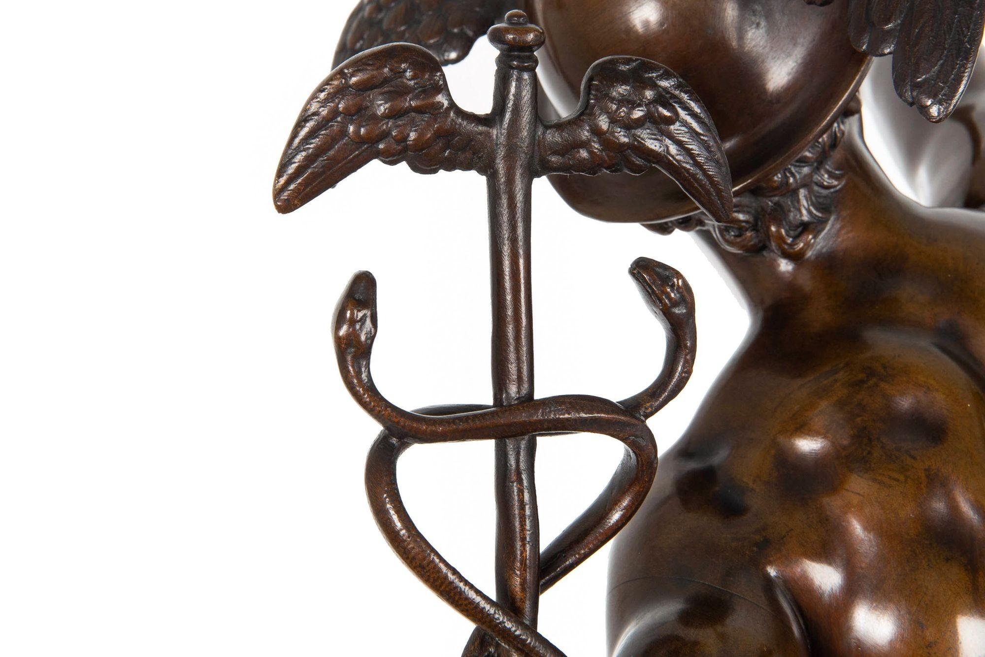 Grand Tour Barbedienne French Bronze Sculpture “Mercury” after Giambologna 7