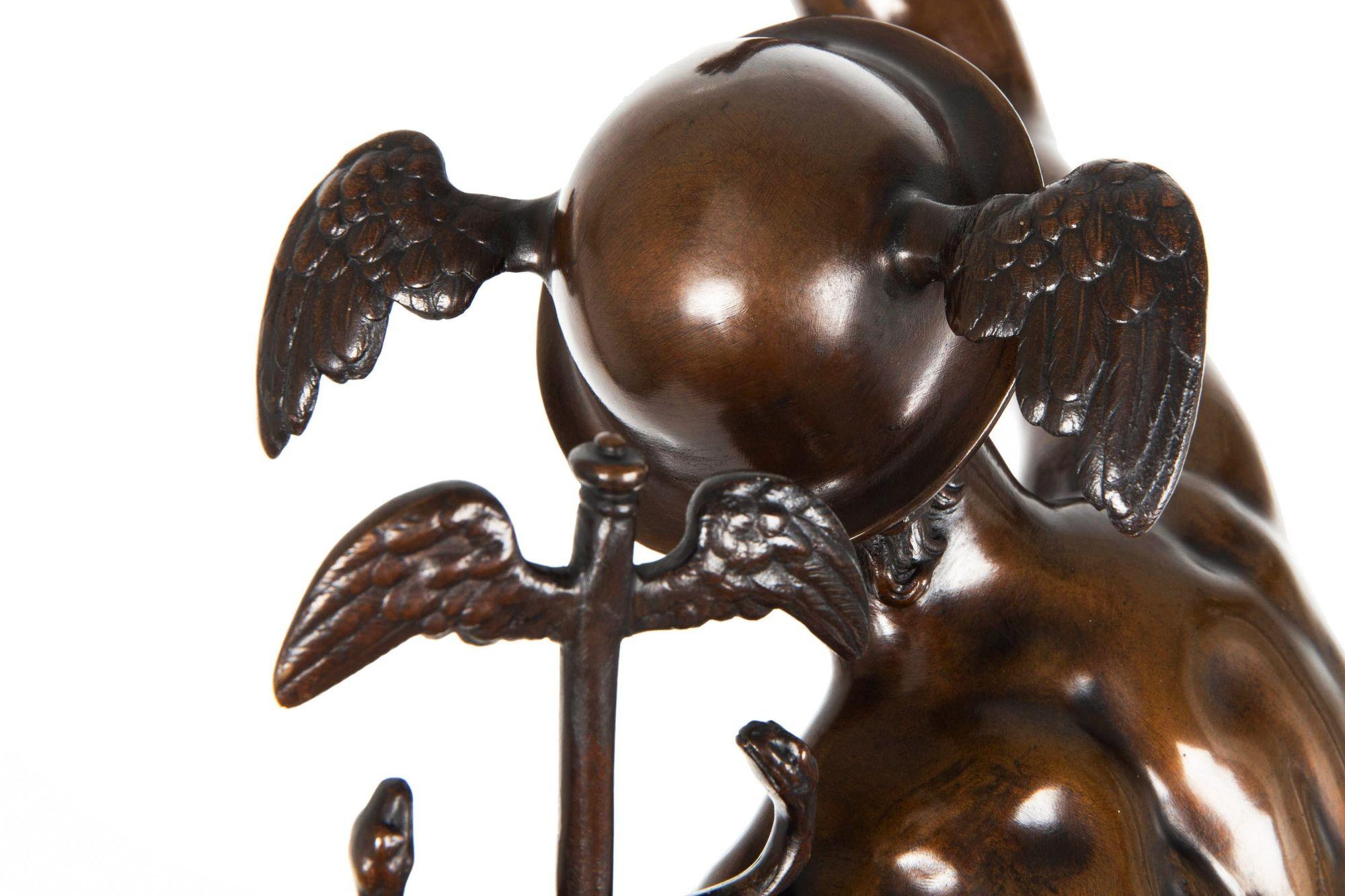 Grand Tour Barbedienne French Bronze Sculpture “Mercury” after Giambologna 8