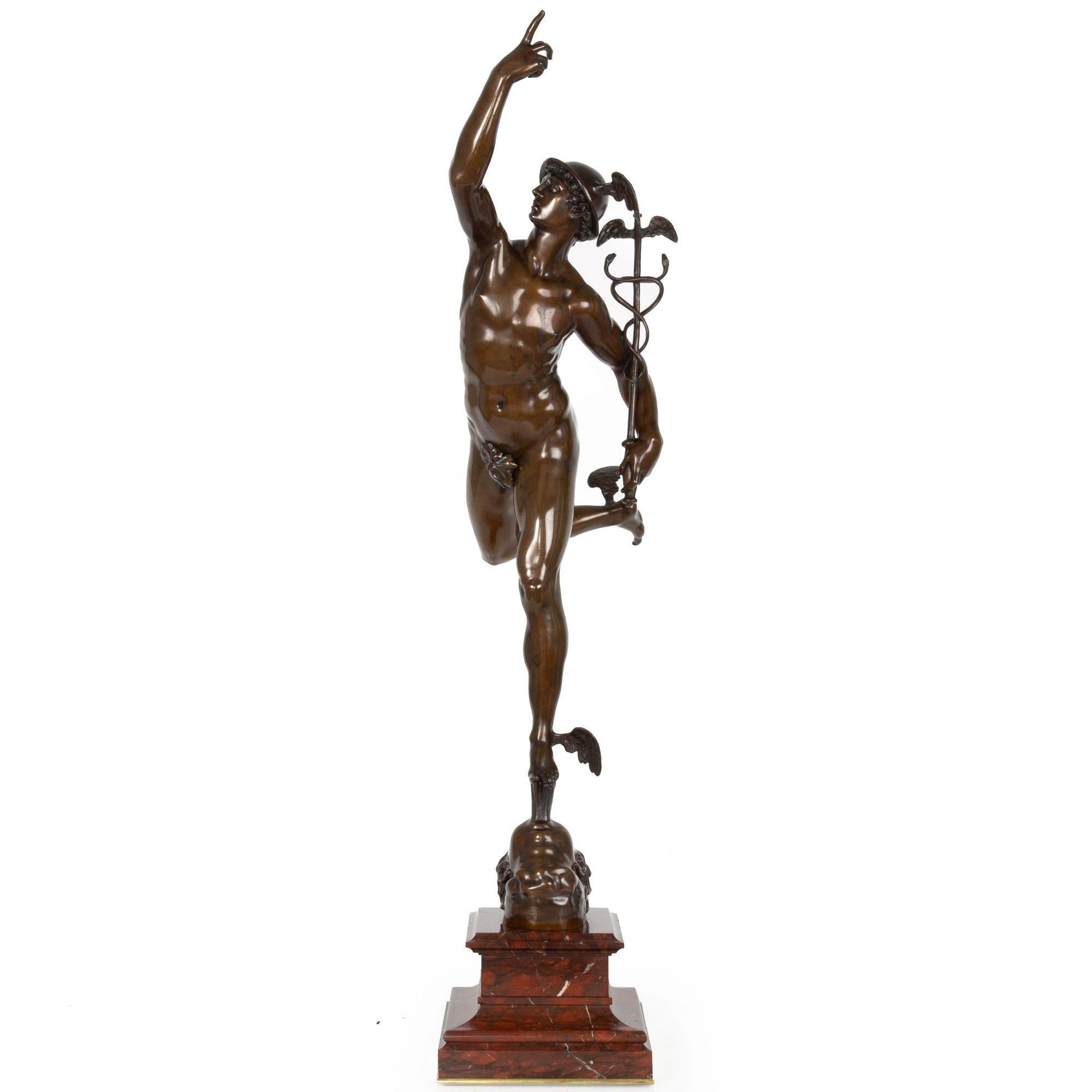 AFTER GIAMBOLOGNA (Jean de Bologne)
Flemish, 1529-1608

Mercury Riding on the Wind

Patinated bronze  engraved to base 