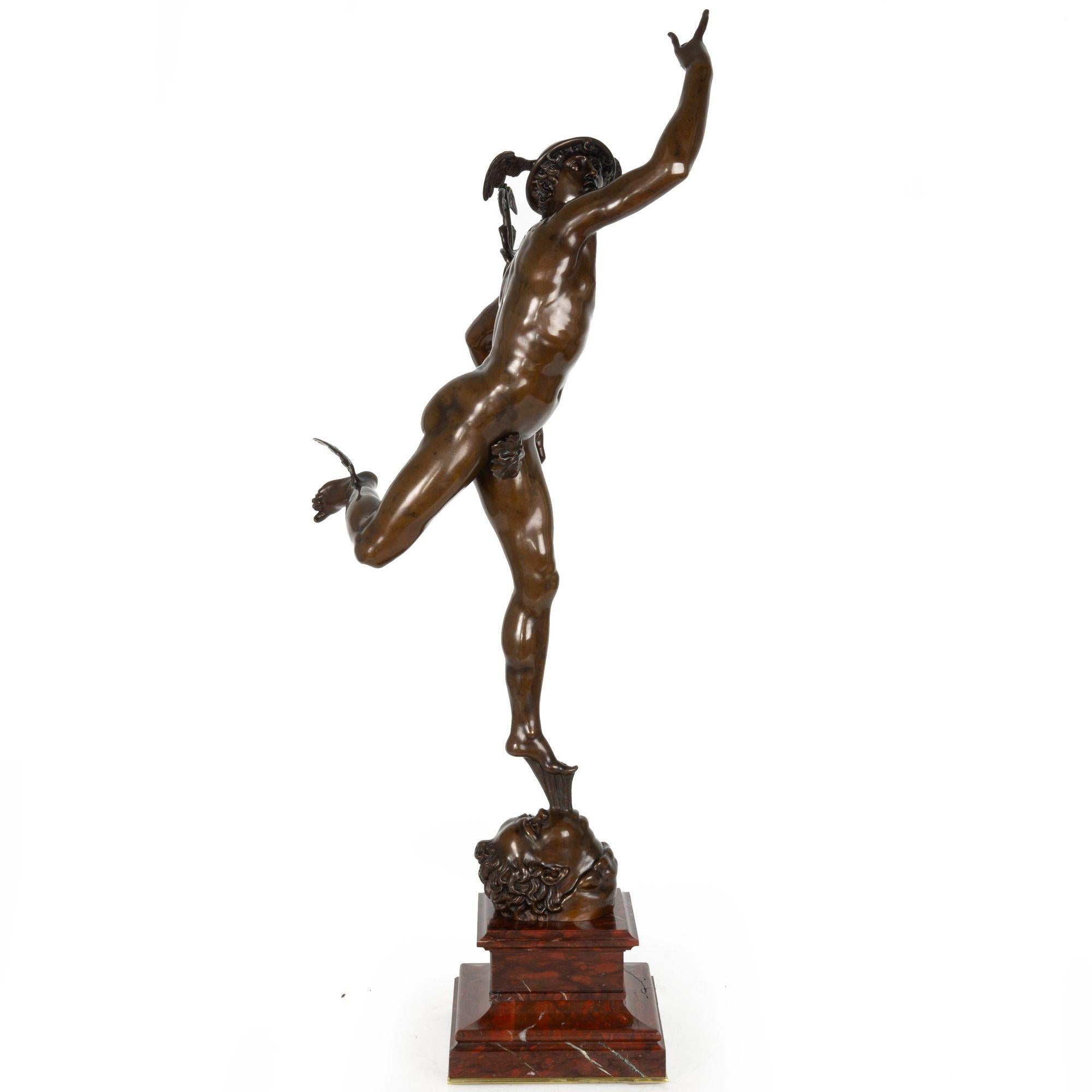 19th Century Grand Tour Barbedienne French Bronze Sculpture “Mercury” after Giambologna