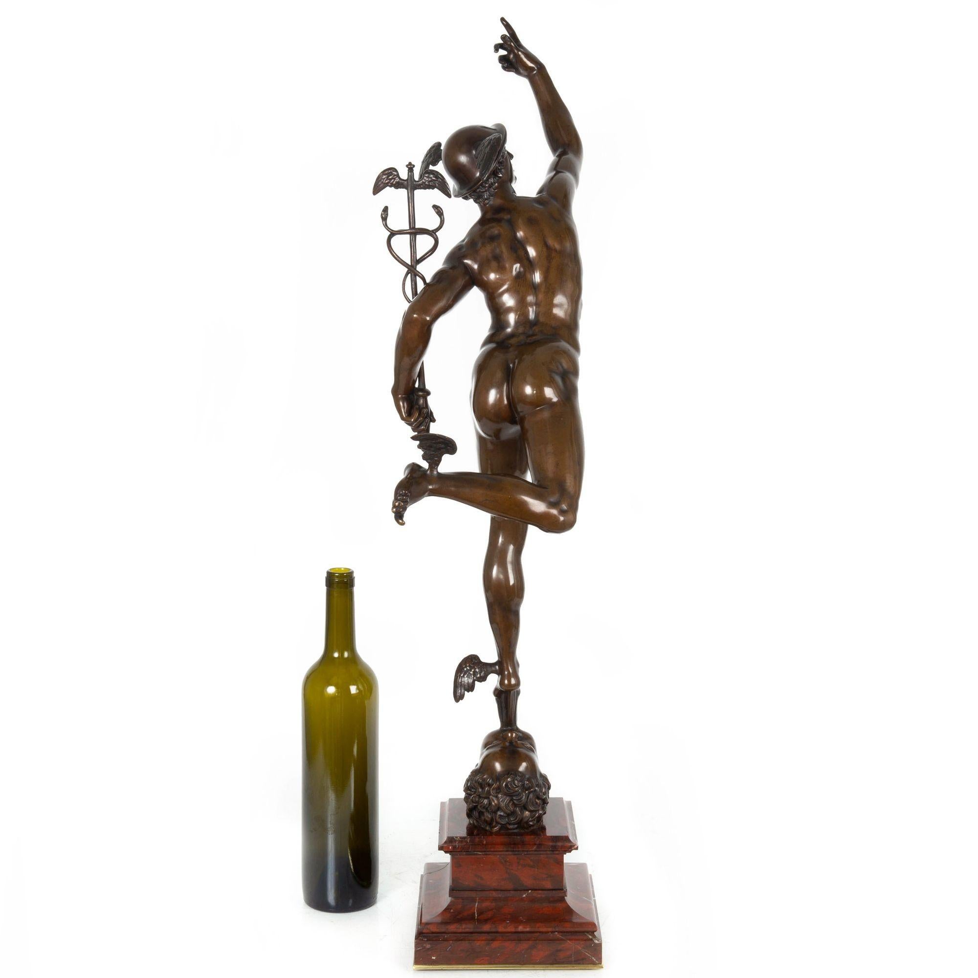 Grand Tour Barbedienne French Bronze Sculpture “Mercury” after Giambologna 1