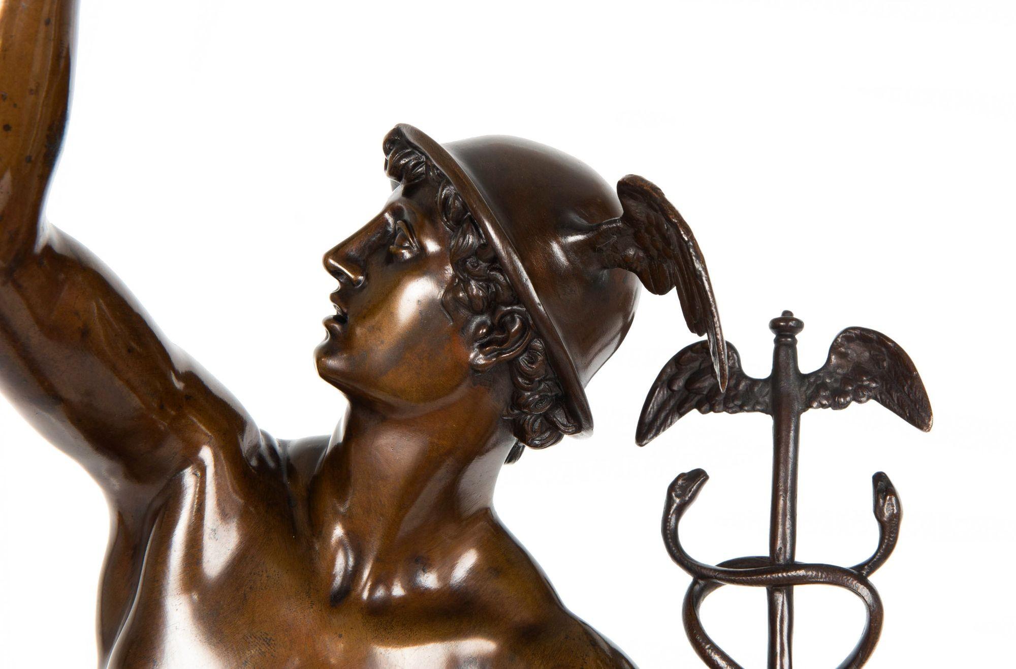Grand Tour Barbedienne French Bronze Sculpture “Mercury” after Giambologna 2