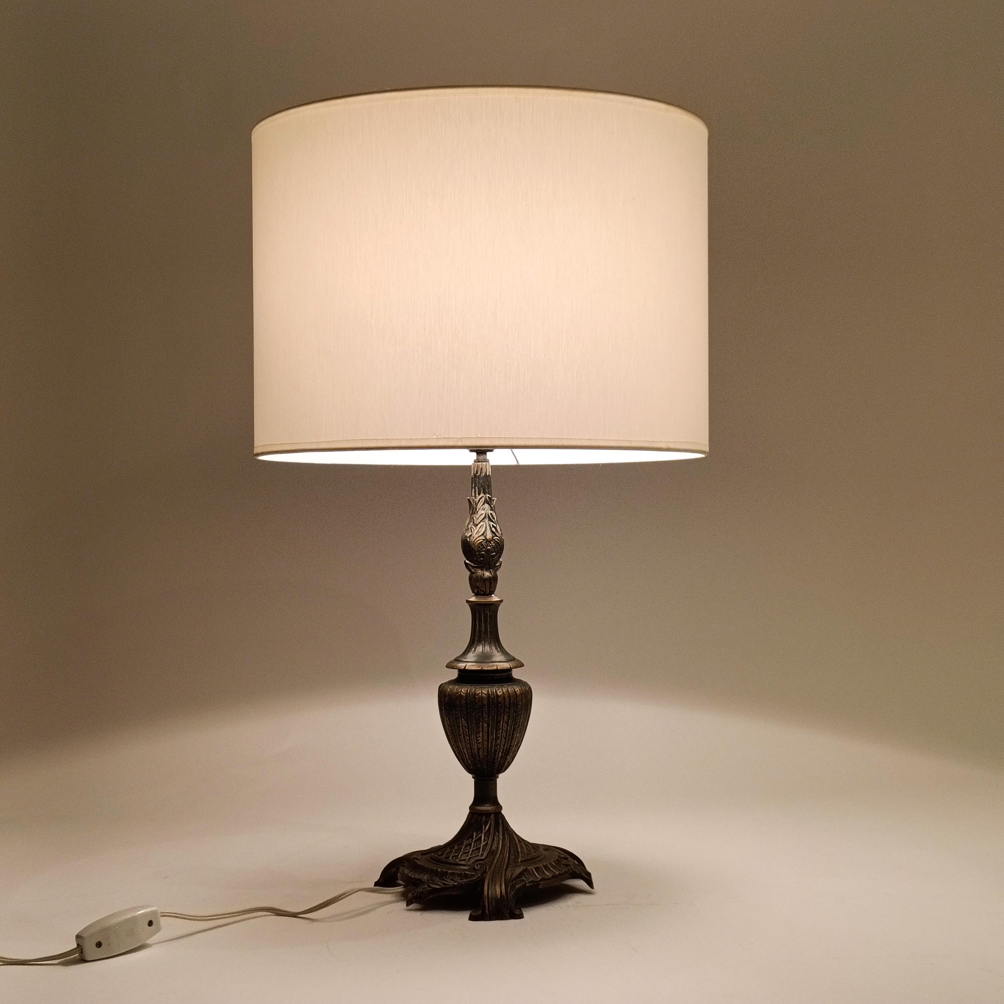 Cast Grand Tour. Baroque style bronze table lamps, Italy, 1920s For Sale