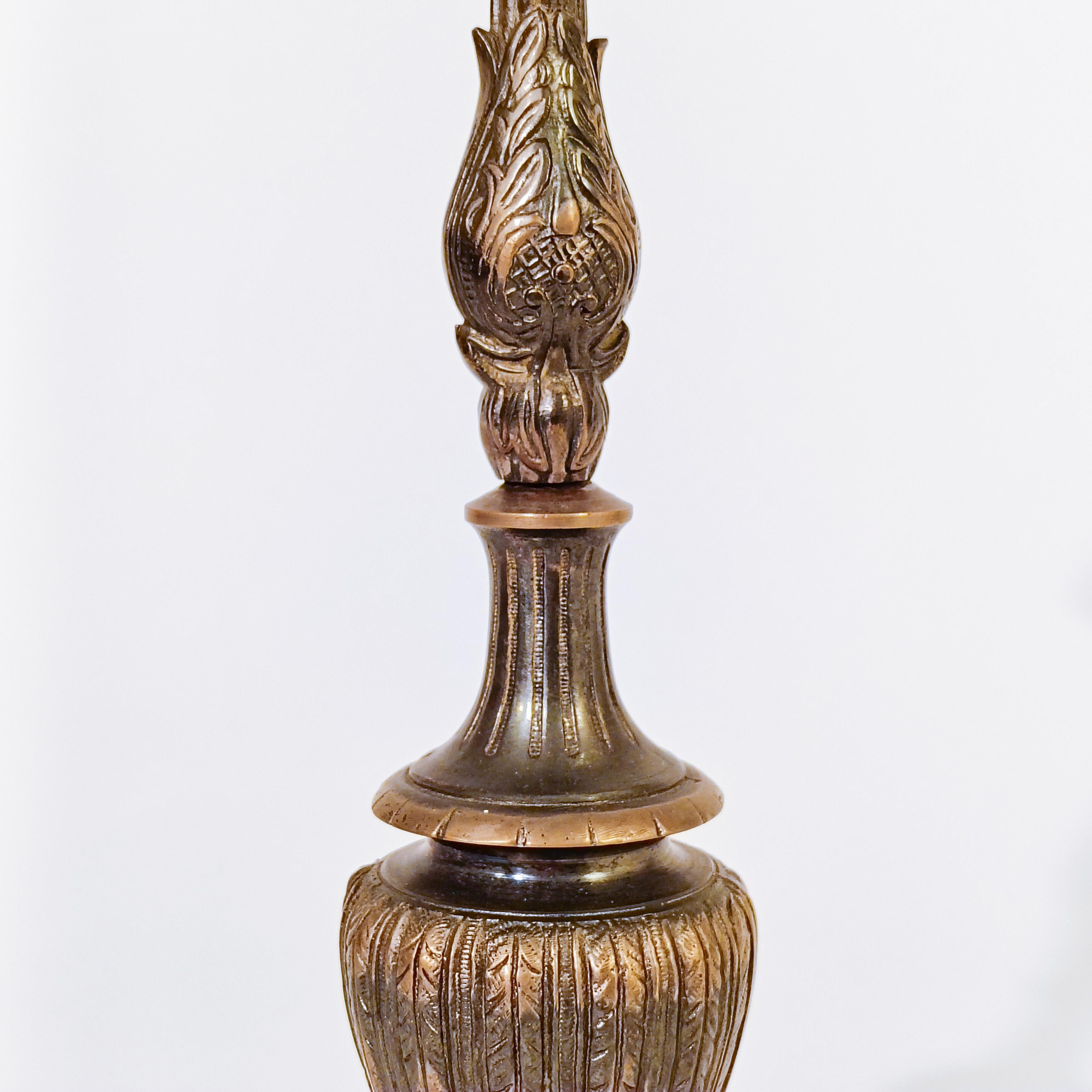 Grand Tour. Baroque style bronze table lamps, Italy, 1920s In Excellent Condition For Sale In SANT ADRIÀ DE BESÒS, ES
