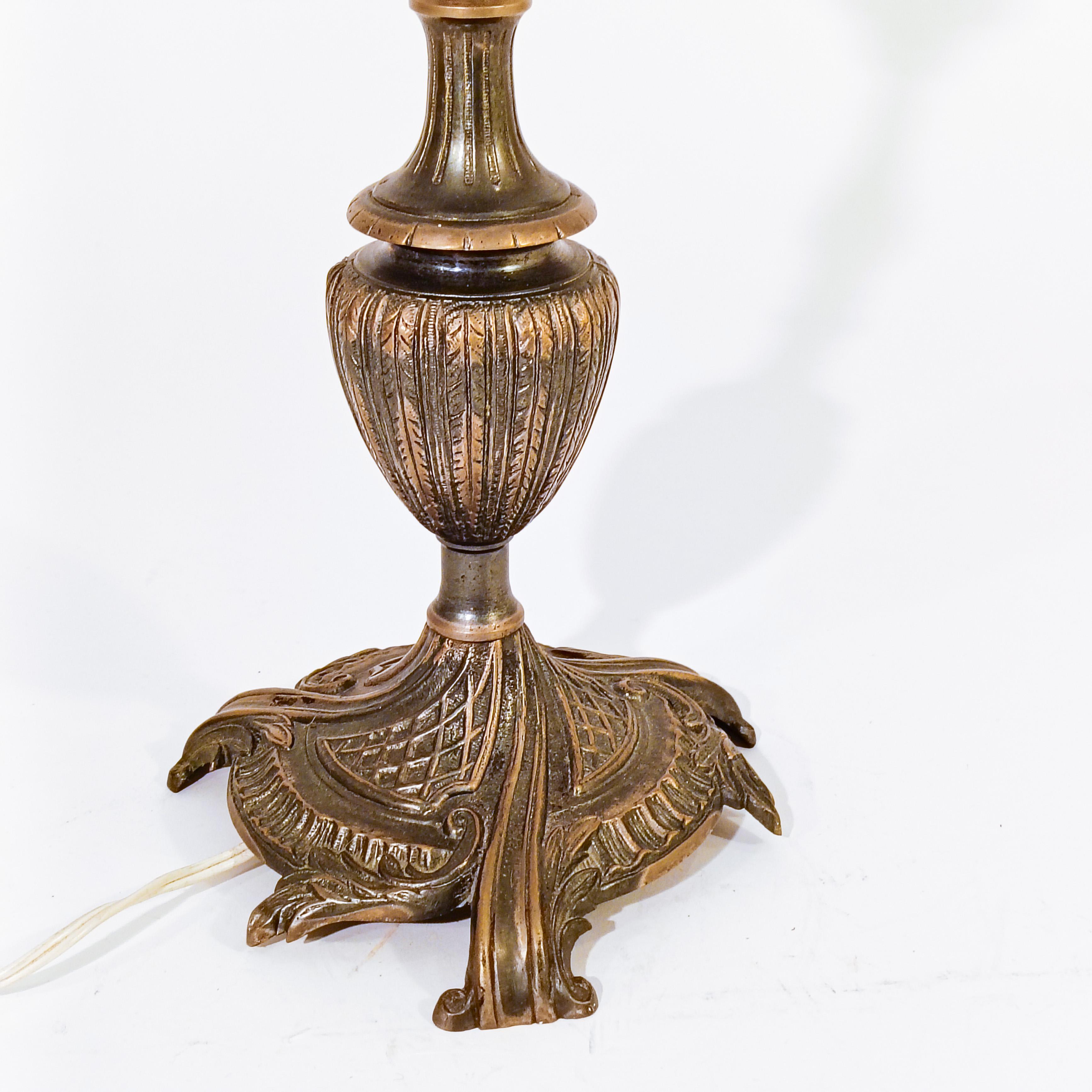 20th Century Grand Tour. Baroque style bronze table lamps, Italy, 1920s For Sale
