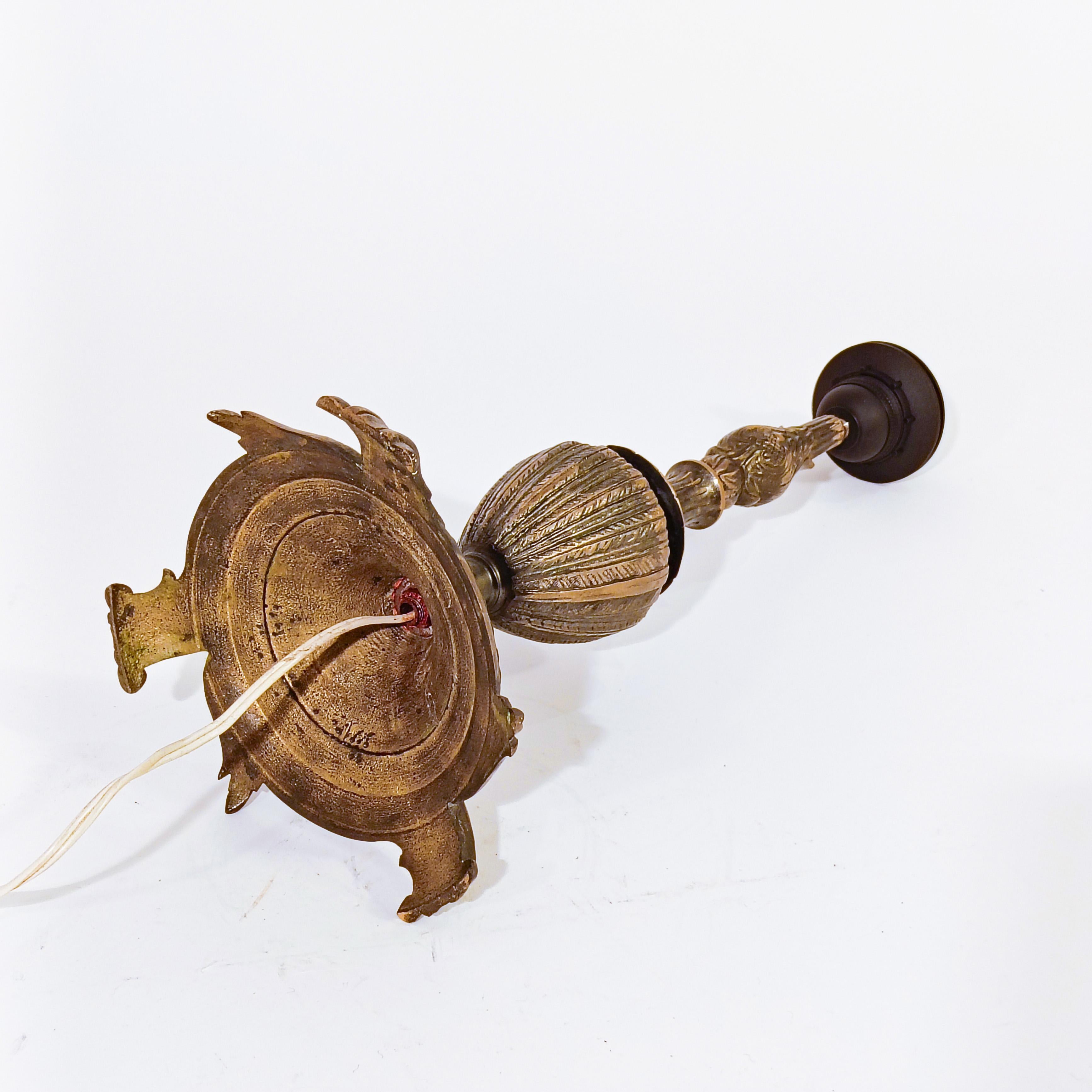 Grand Tour. Baroque style bronze table lamps, Italy, 1920s For Sale 1