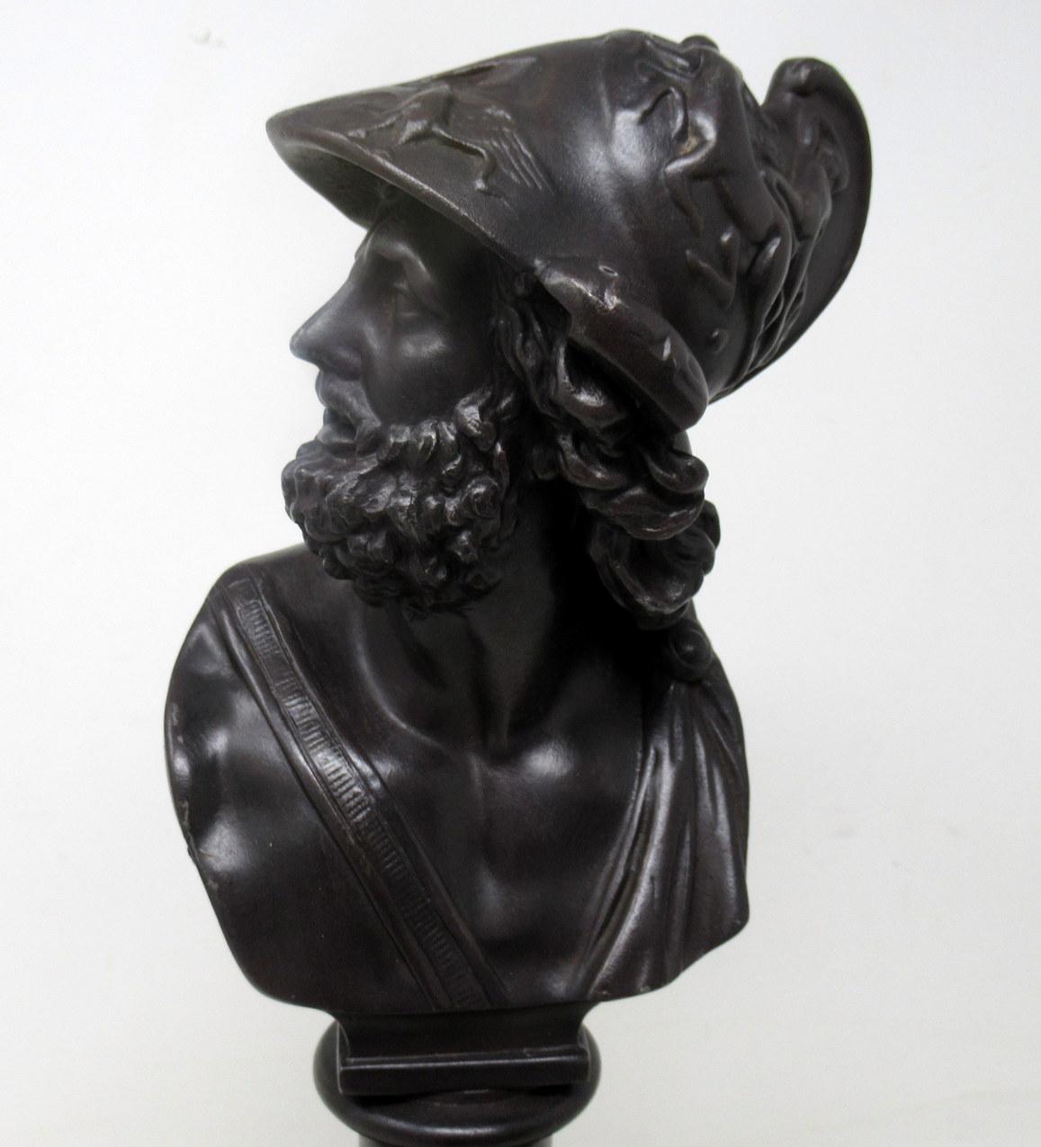 Grand Tour Benedetto Boschetti Busto maschile in bronzo di Aiace Eroe mitologico greco in vendita 1