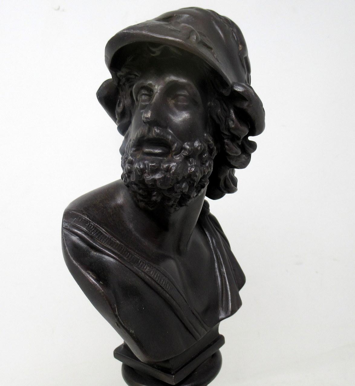 Grand Tour Benedetto Boschetti Busto maschile in bronzo di Aiace Eroe mitologico greco in vendita 2