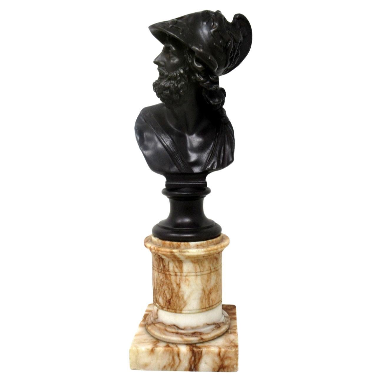 Grand Tour Benedetto Boschetti Busto maschile in bronzo di Aiace Eroe mitologico greco in vendita