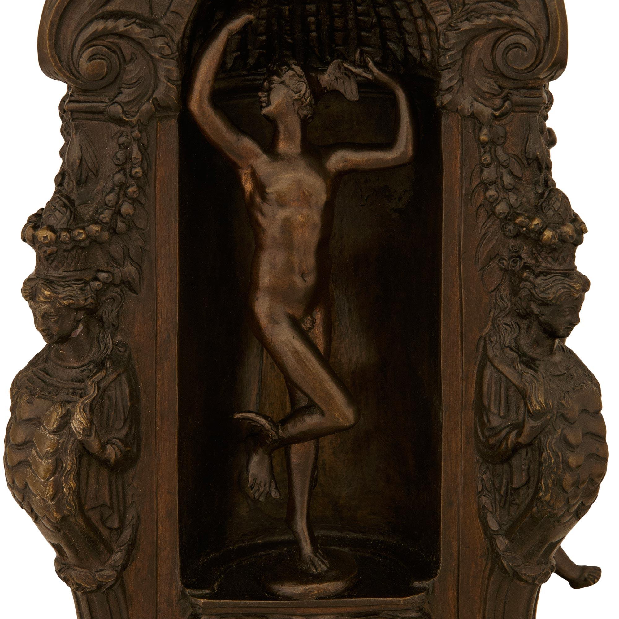 Grand Tour Black Belgian, Verde Antico Marble Statue of Perseus and Medusa For Sale 5