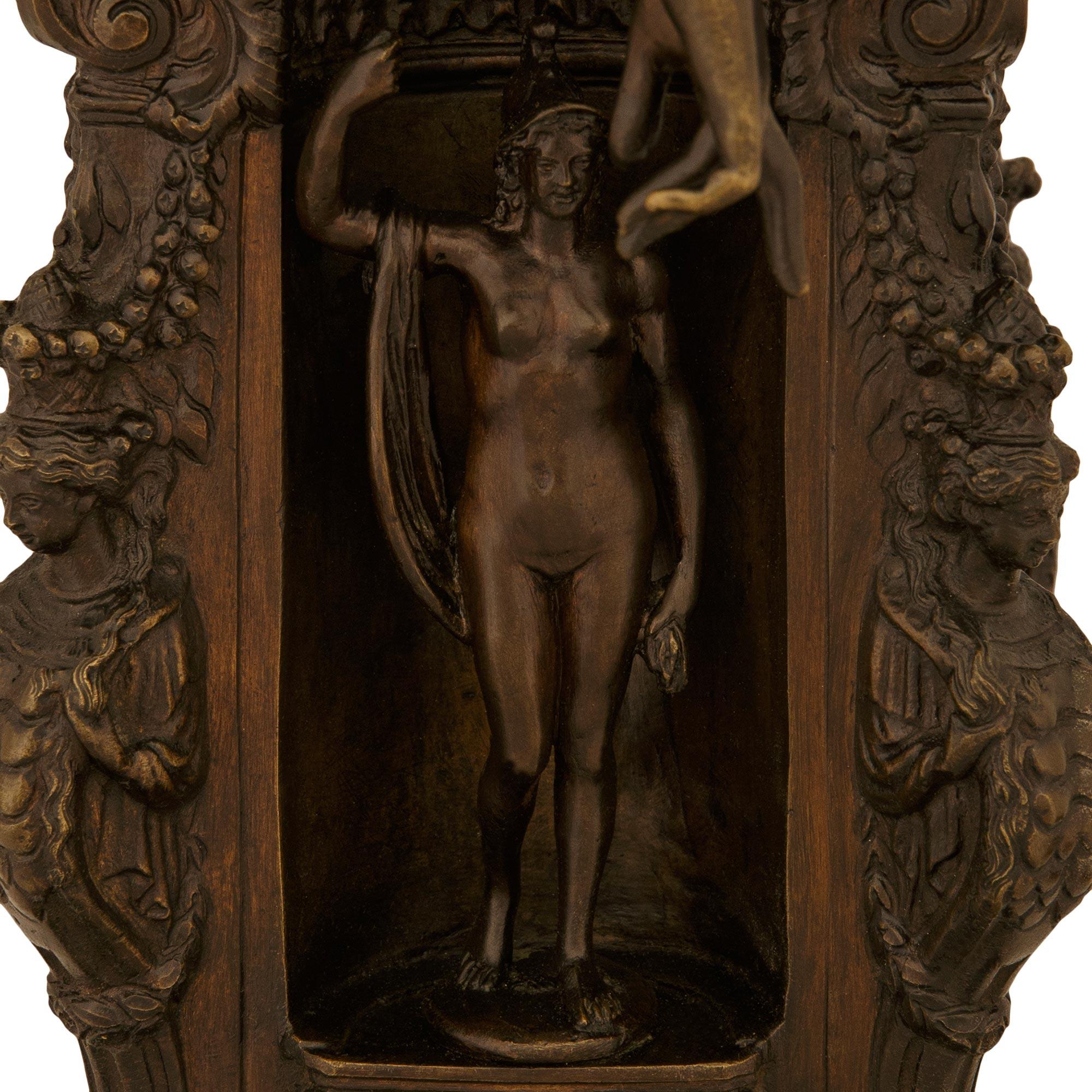 Grand Tour Black Belgian, Verde Antico Marble Statue of Perseus and Medusa For Sale 6