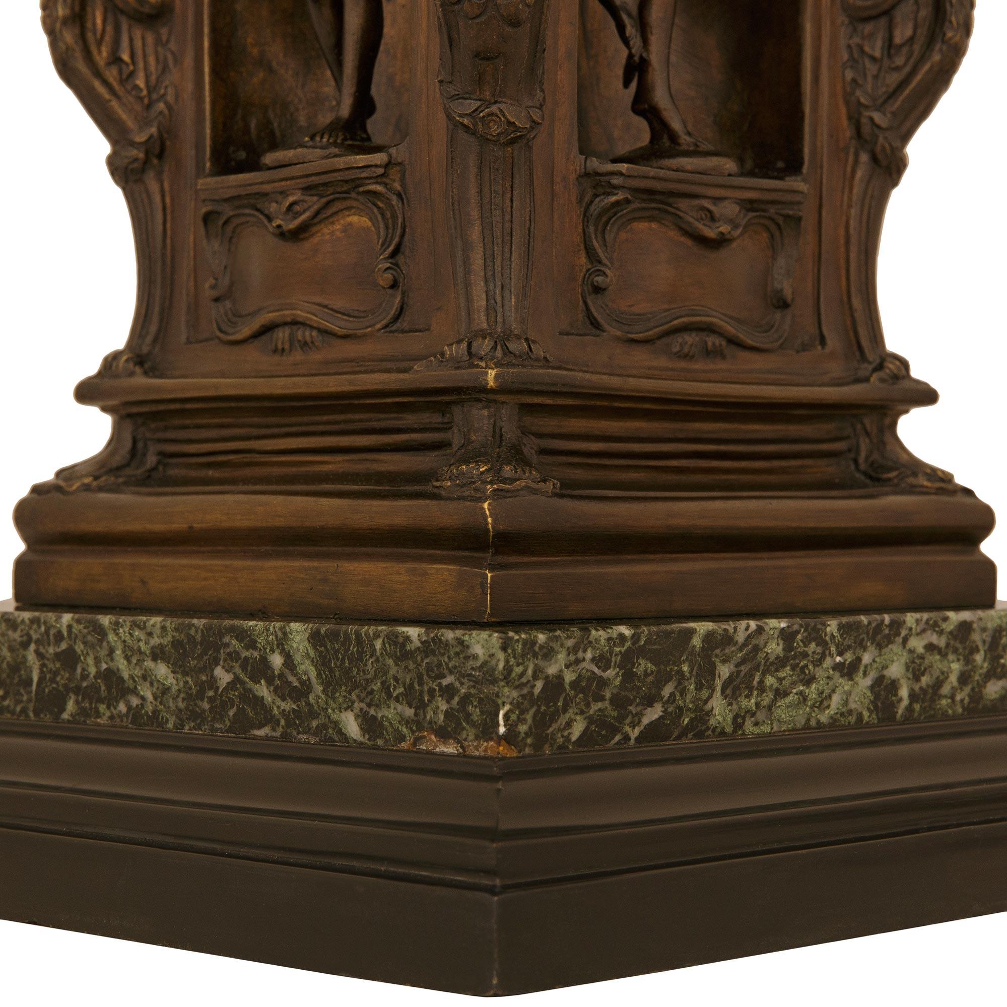 Grand Tour Black Belgian, Verde Antico Marble Statue of Perseus and Medusa For Sale 7
