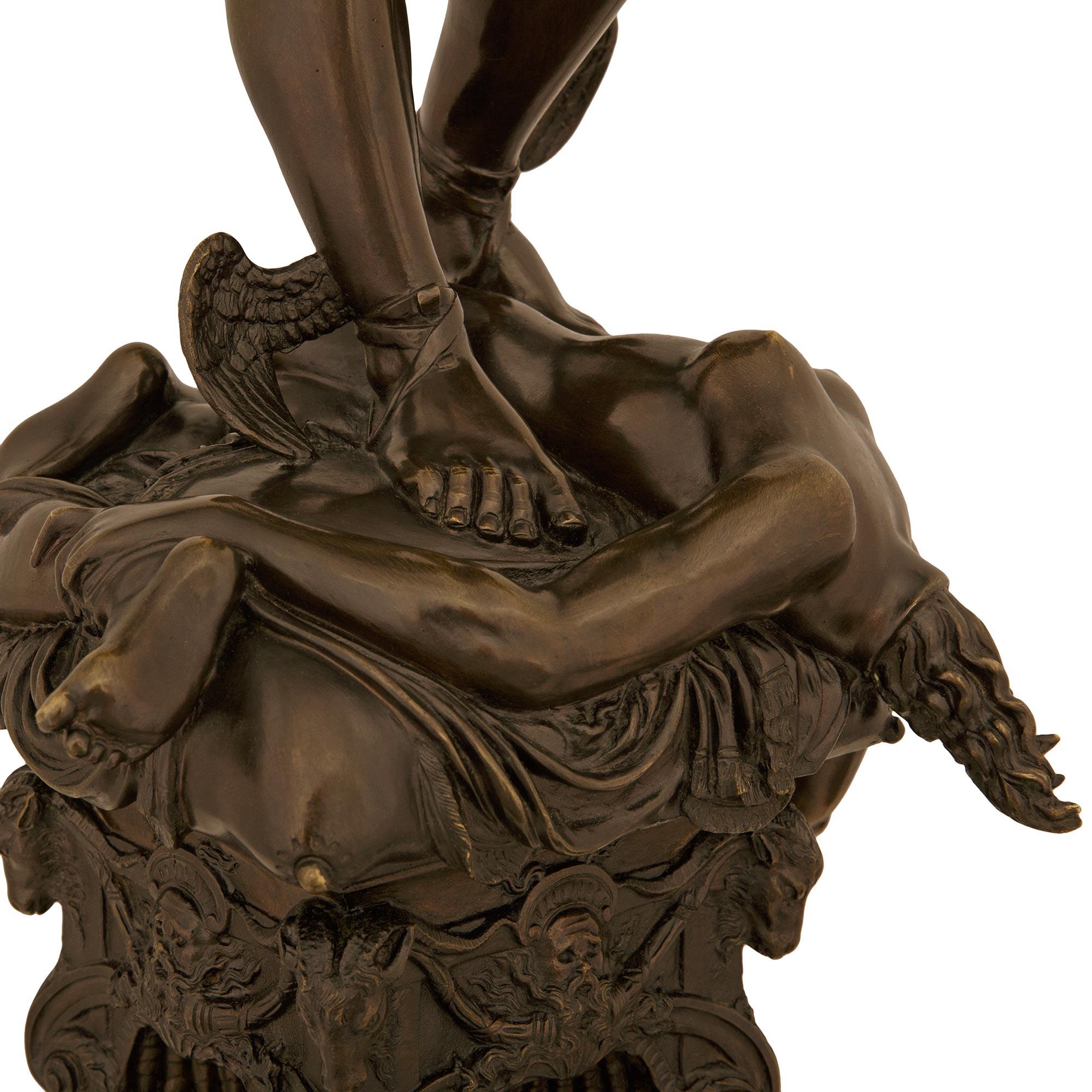 Grand Tour Black Belgian, Verde Antico Marble Statue of Perseus and Medusa For Sale 2
