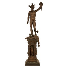 Grand Tour Black Belgian, Verde Antico Marble Statue of Perseus and Medusa