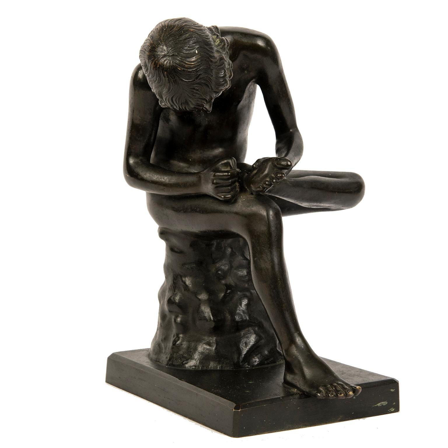 Cast Grand Tour “Boy with Thorn” or Spinario Bronze Sculpture