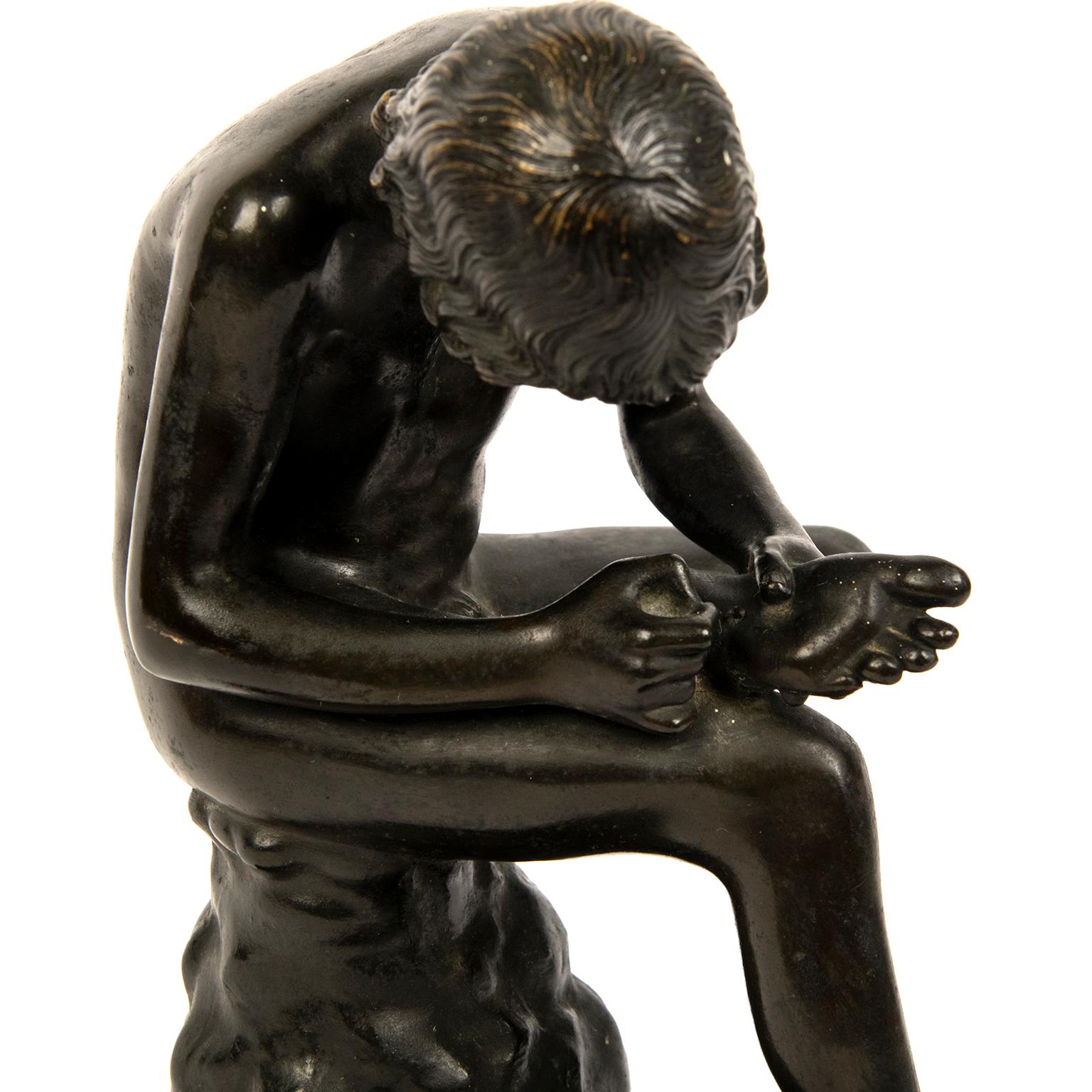 Late 19th Century Grand Tour “Boy with Thorn” or Spinario Bronze Sculpture