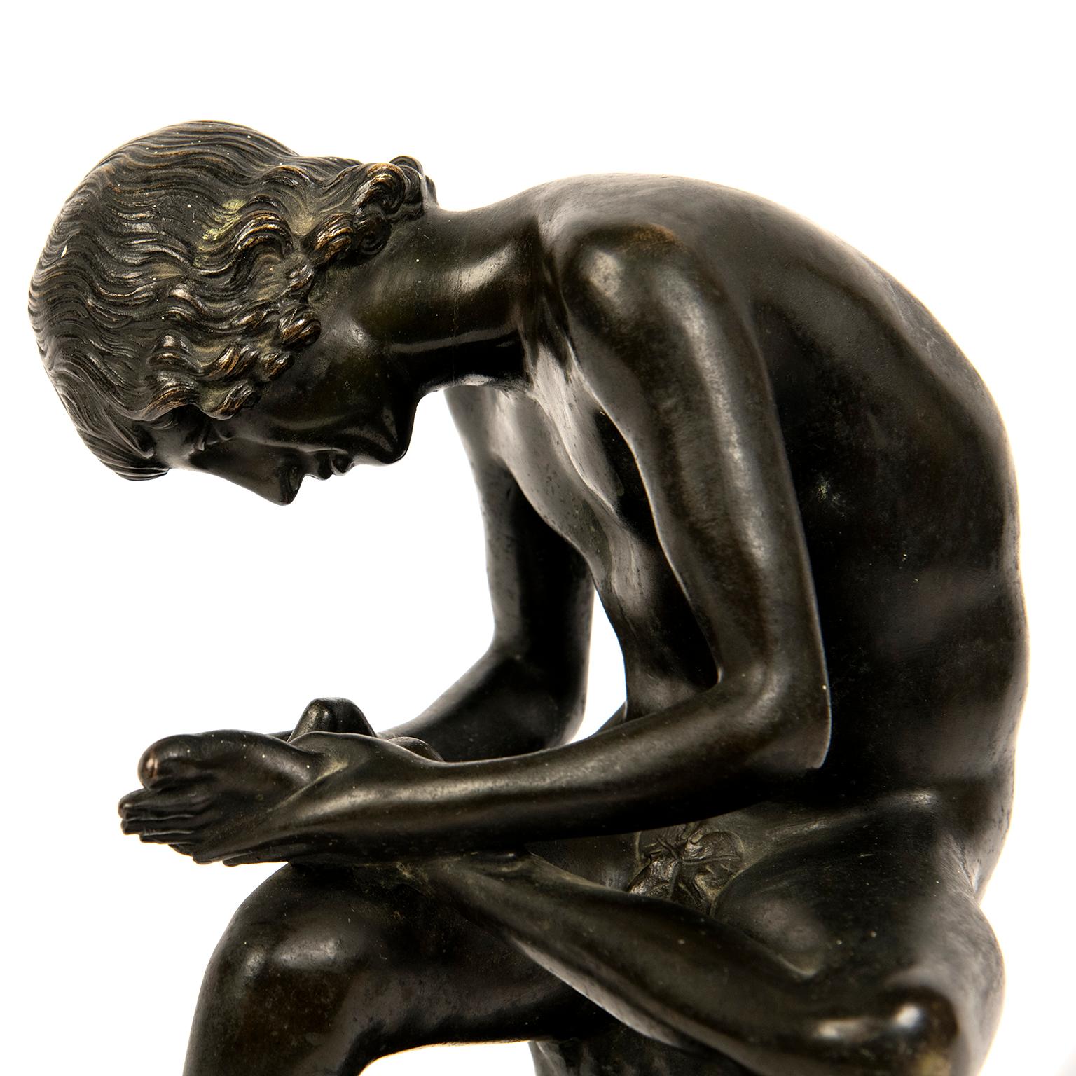 Grand Tour “Boy with Thorn” or Spinario Bronze Sculpture 1