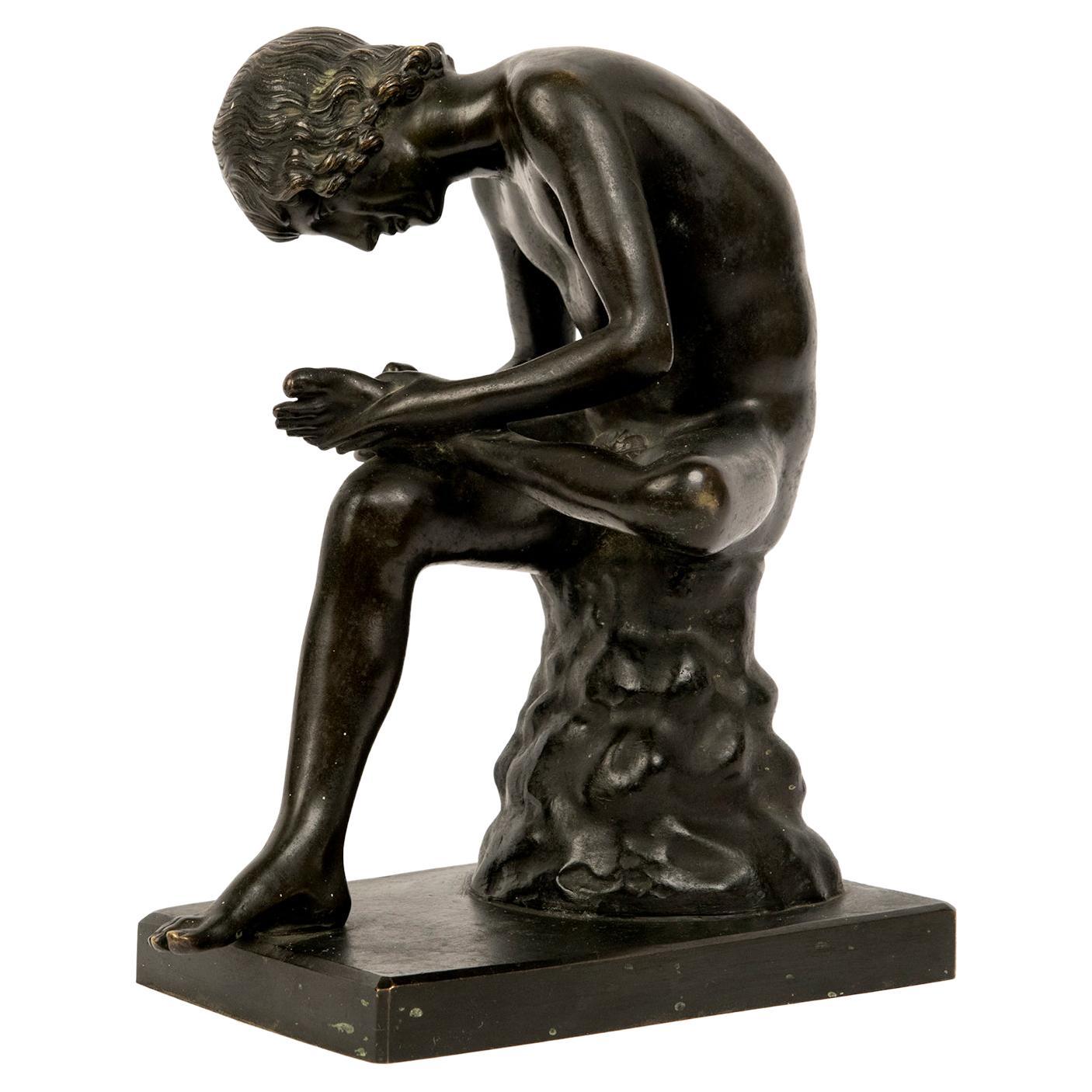 Grand Tour “Boy with Thorn” or Spinario Bronze Sculpture