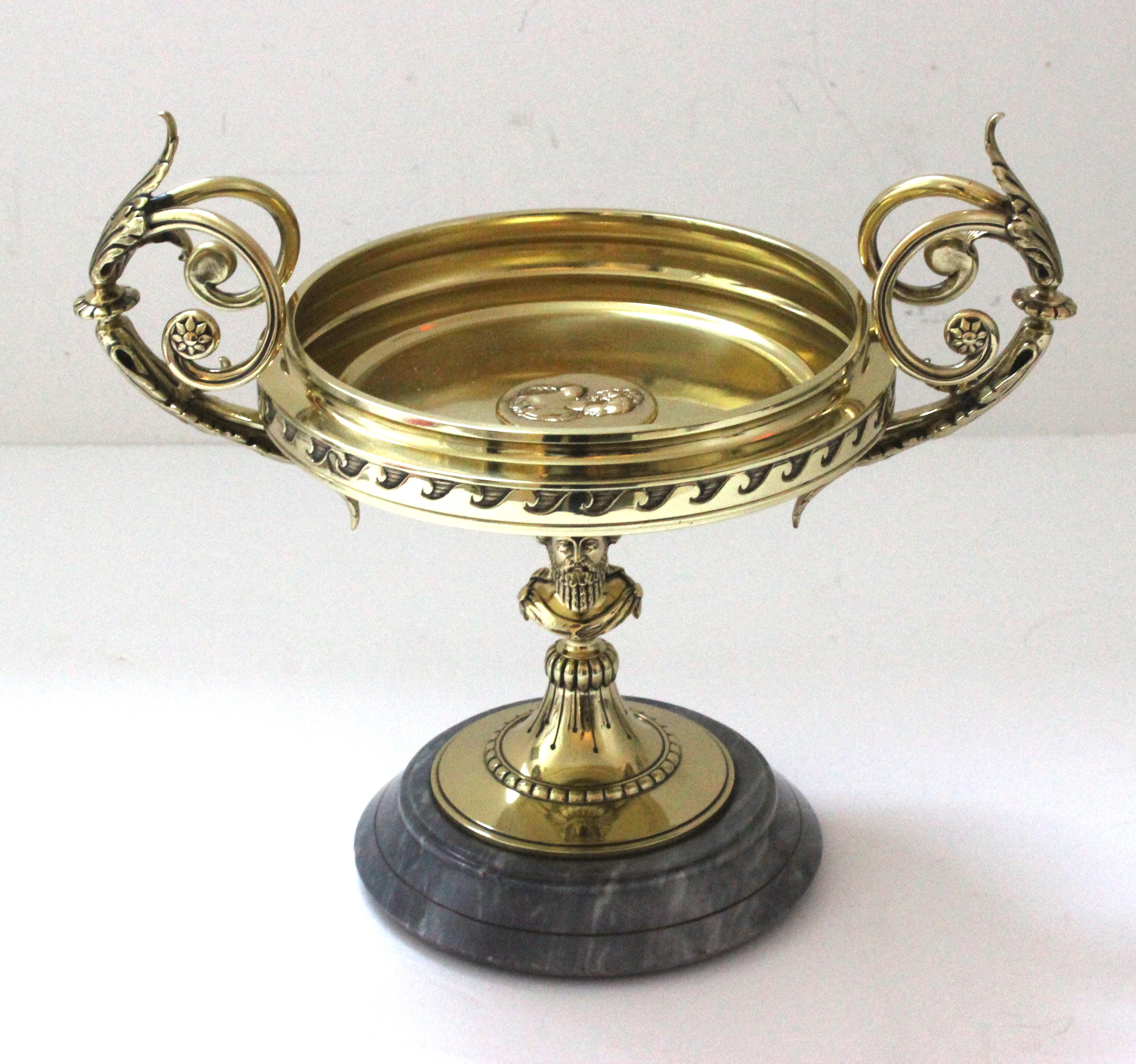 This stylish, classic and chic Italian tazza dates to the latter of the 19th century.

Note: The piece has been professionally polished and finished with a clear lacquer (thus no tarnishing).