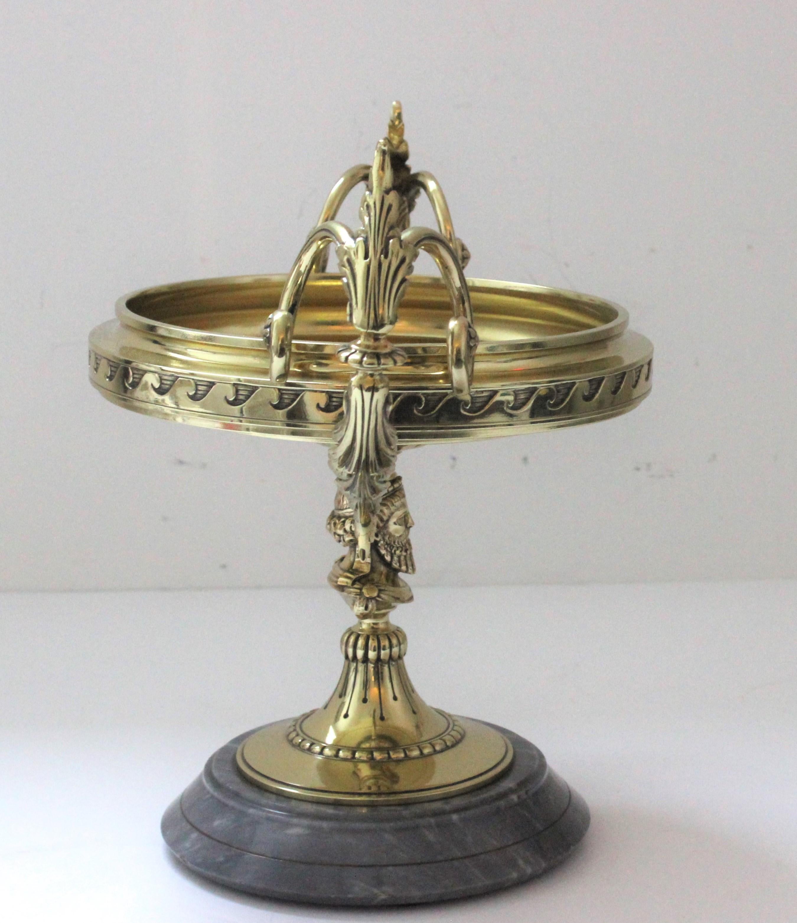 Italian Grand Tour Brass and Marble Tazza For Sale