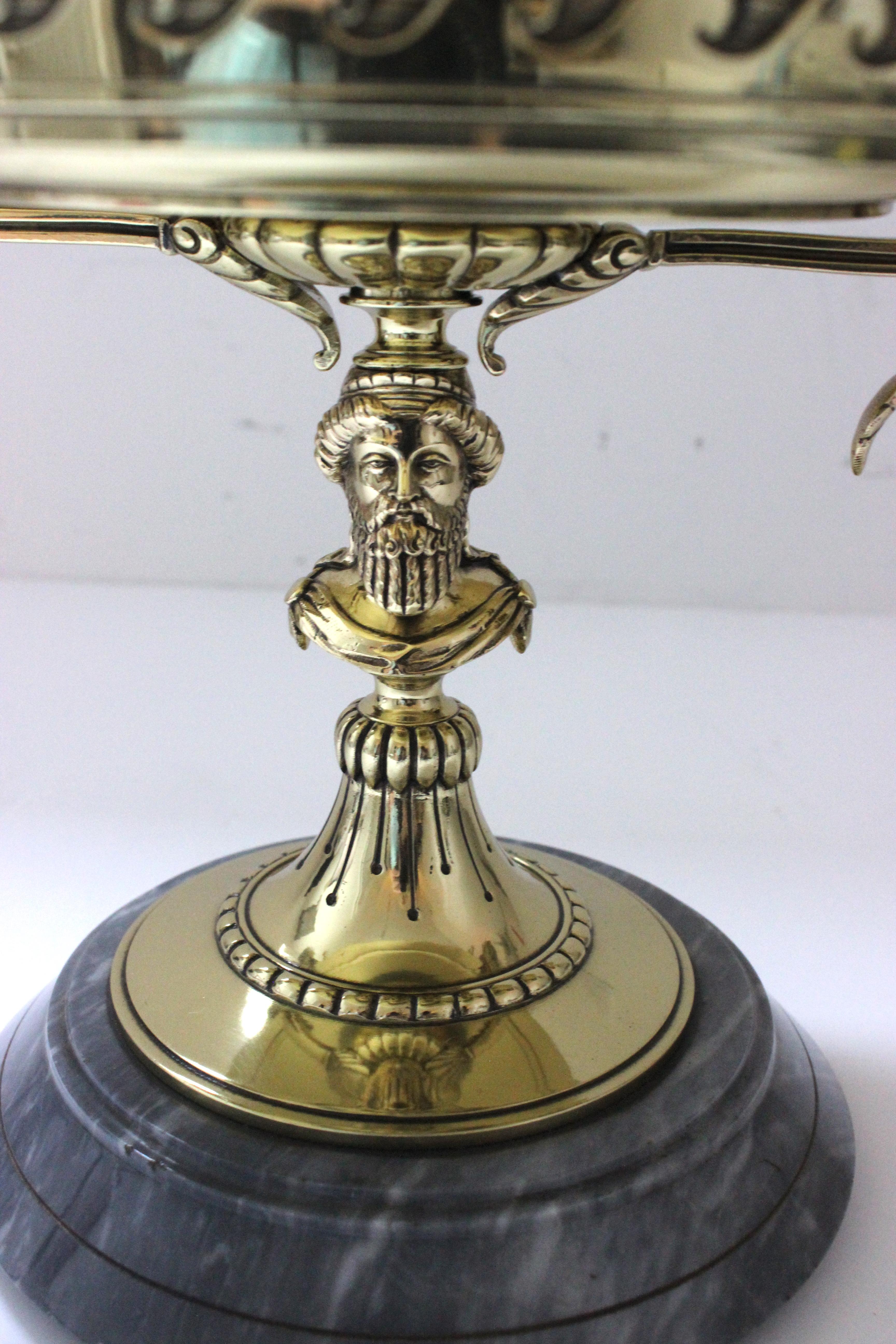 Grand Tour Brass and Marble Tazza For Sale 1