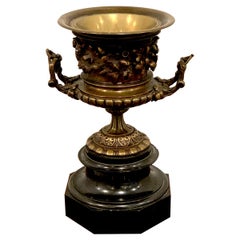 Grand Tour Bronze and Marble Acorn Motif Urn, Attributed to Barbedienne