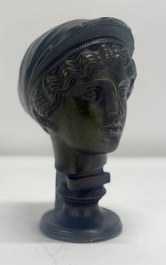 Grand Tour Bronze Bust of a Greco-Roman Classical Maiden, French, c. 1880