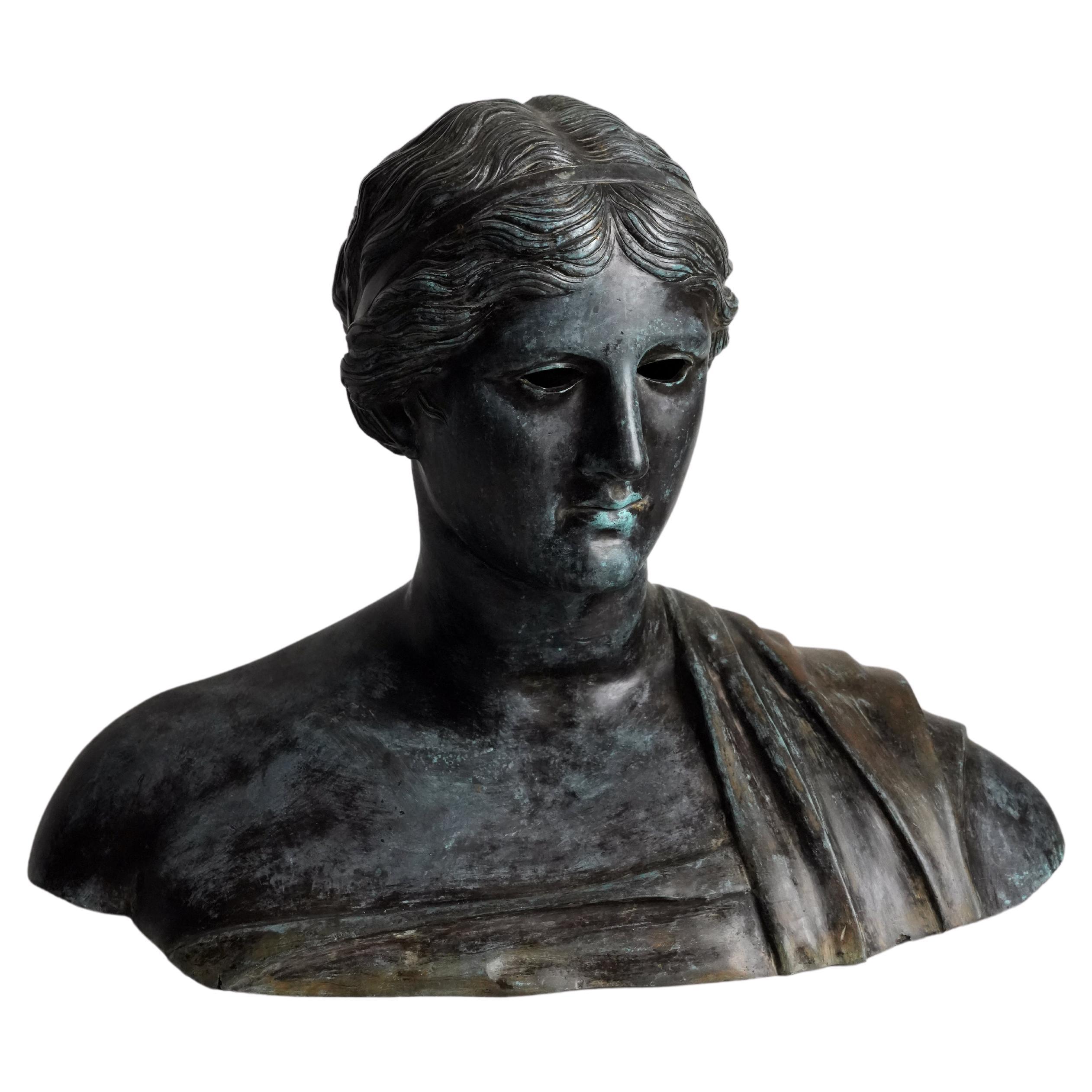Grand Tour Bronze Bust of a Woman For Sale