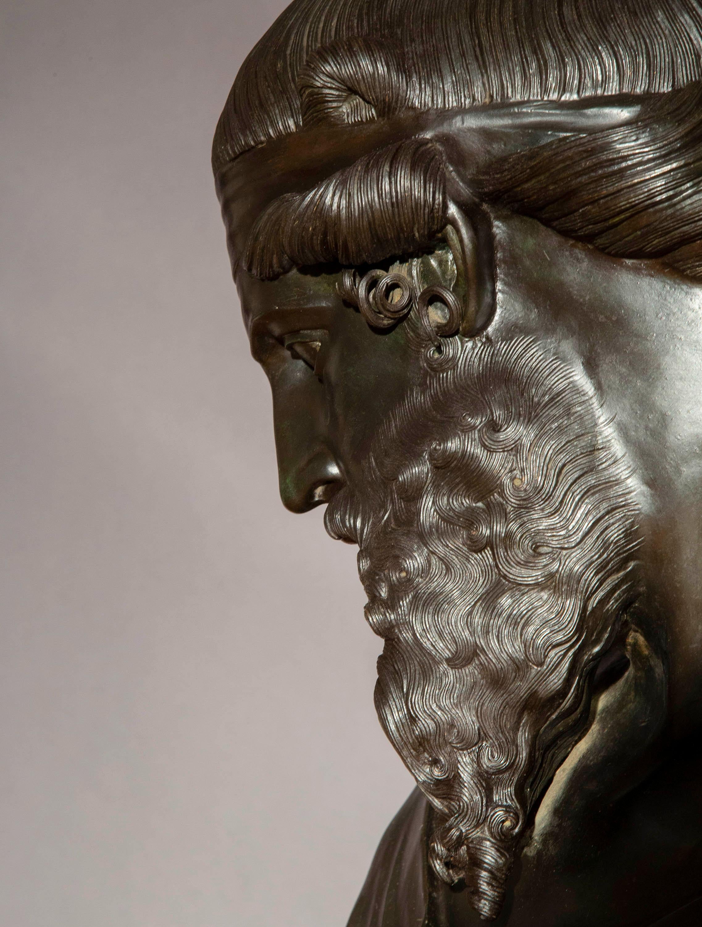 19th Century Bronze Bust of Dionysus by Sabatino de Angelis For Sale 5